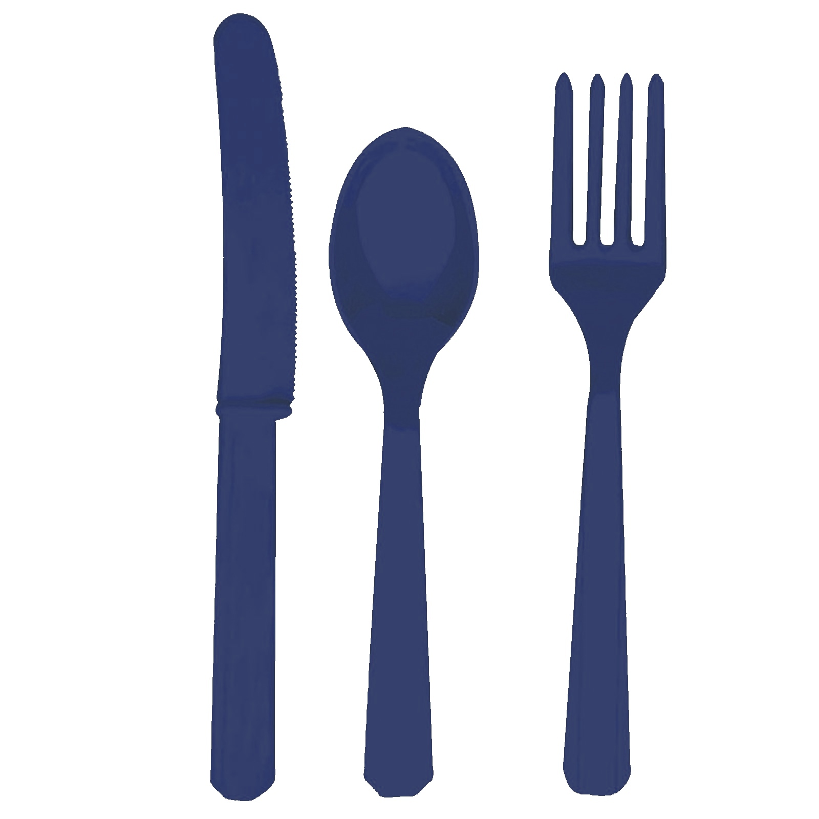 Marine Blue Plastic Cutlery (Pack of 24)