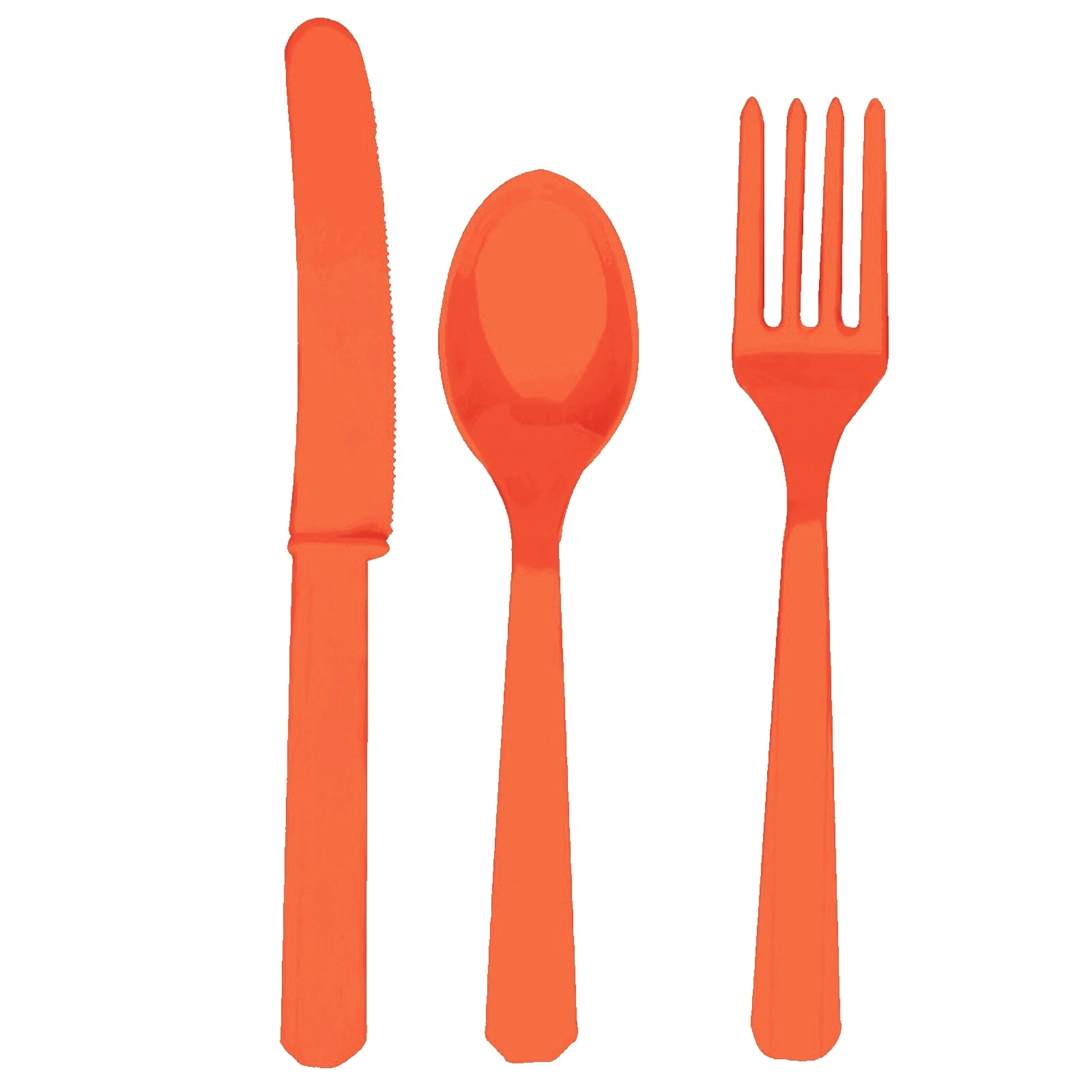 Orange Plastic Cutlery (Pack of 24)