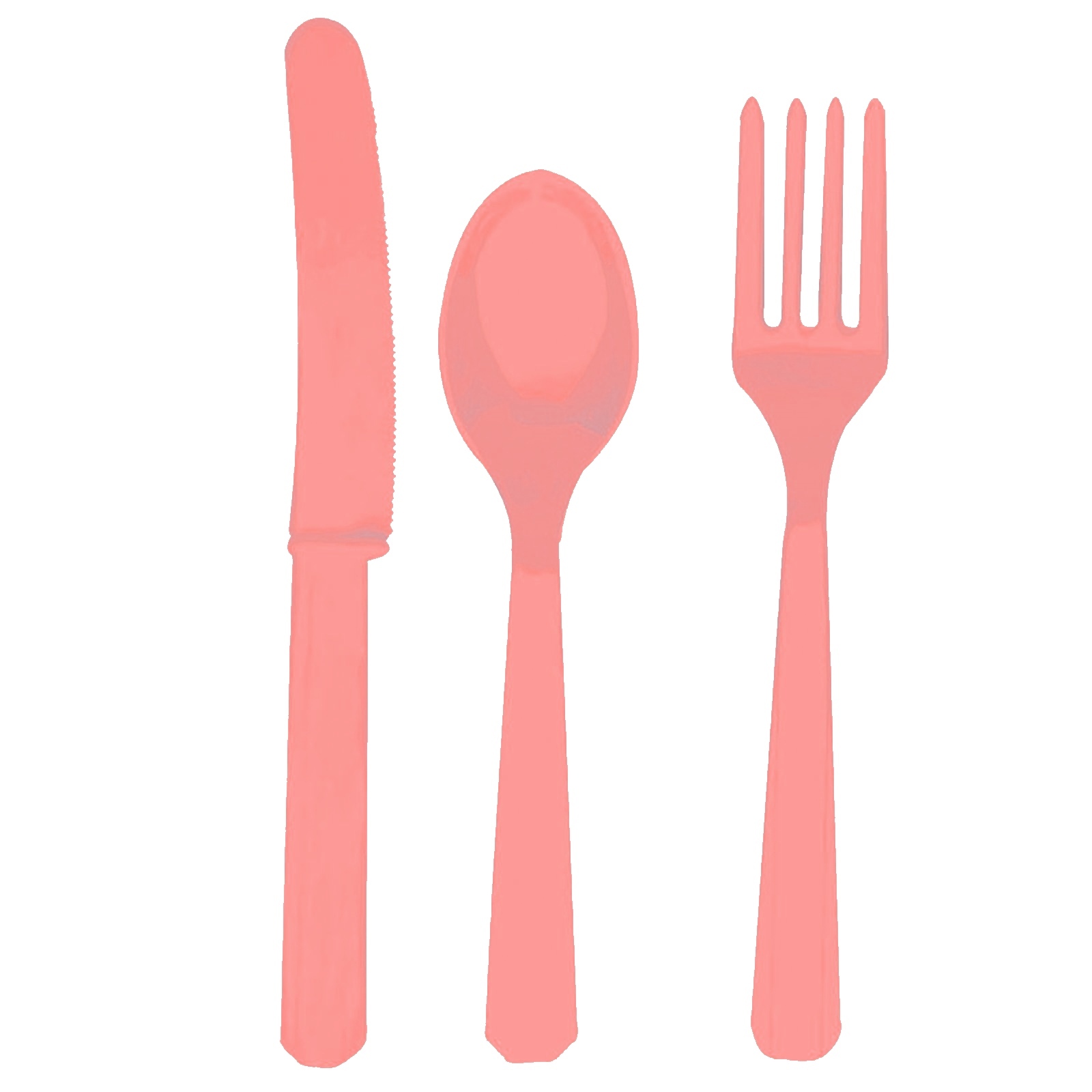 Pastel Pink Plastic Cutlery (Pack of 24)