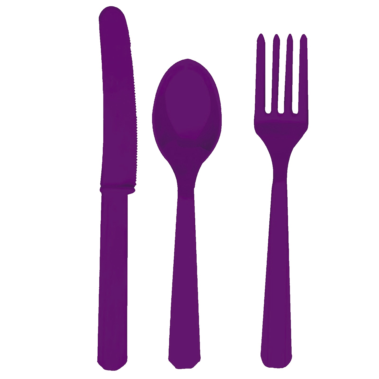 Purple Plastic Cutlery (Pack of 24)