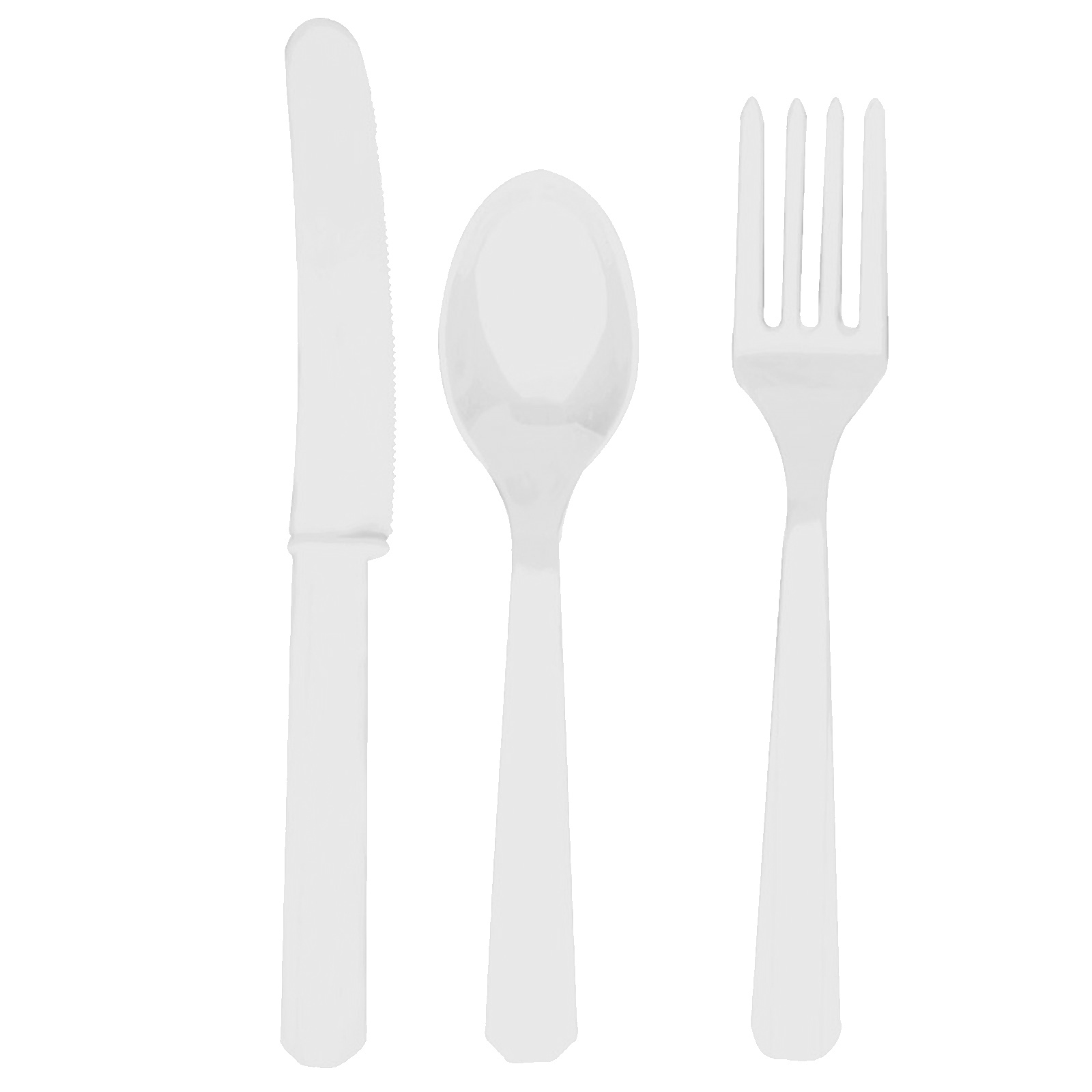 White Plastic Cutlery (Pack of 24)