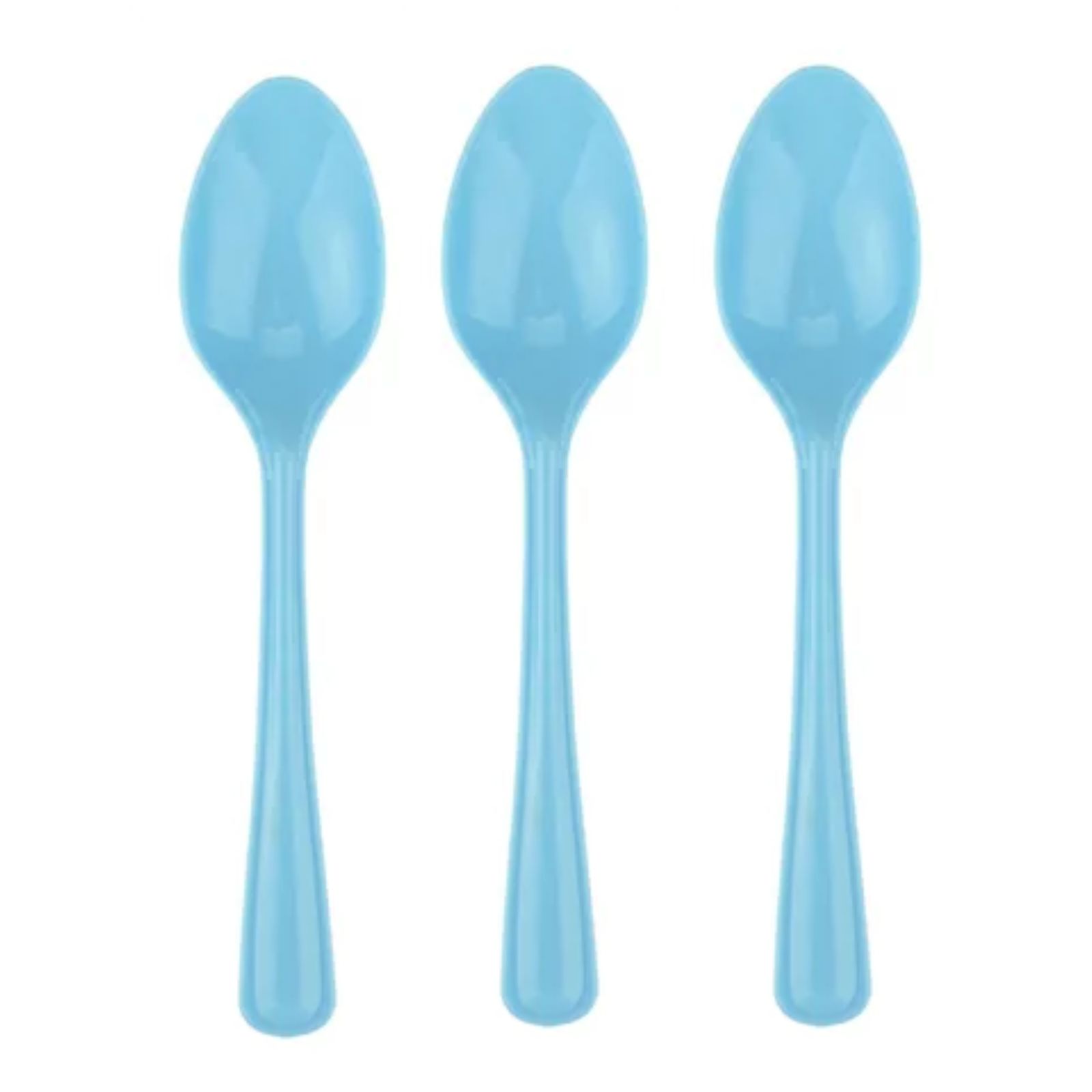 Ice Light Blue Reusable Plastic Spoons (Pack of 20)