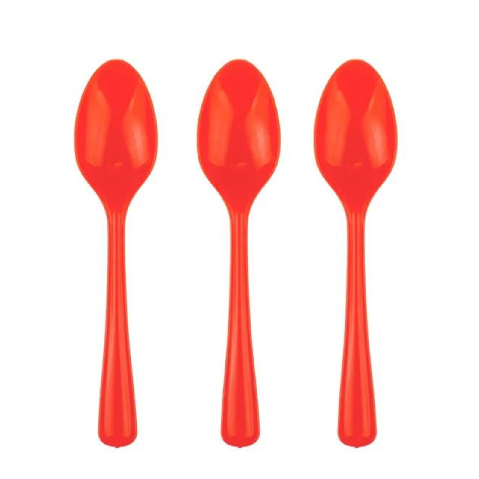 Orange Reusable Plastic Spoons (Pack of 20)