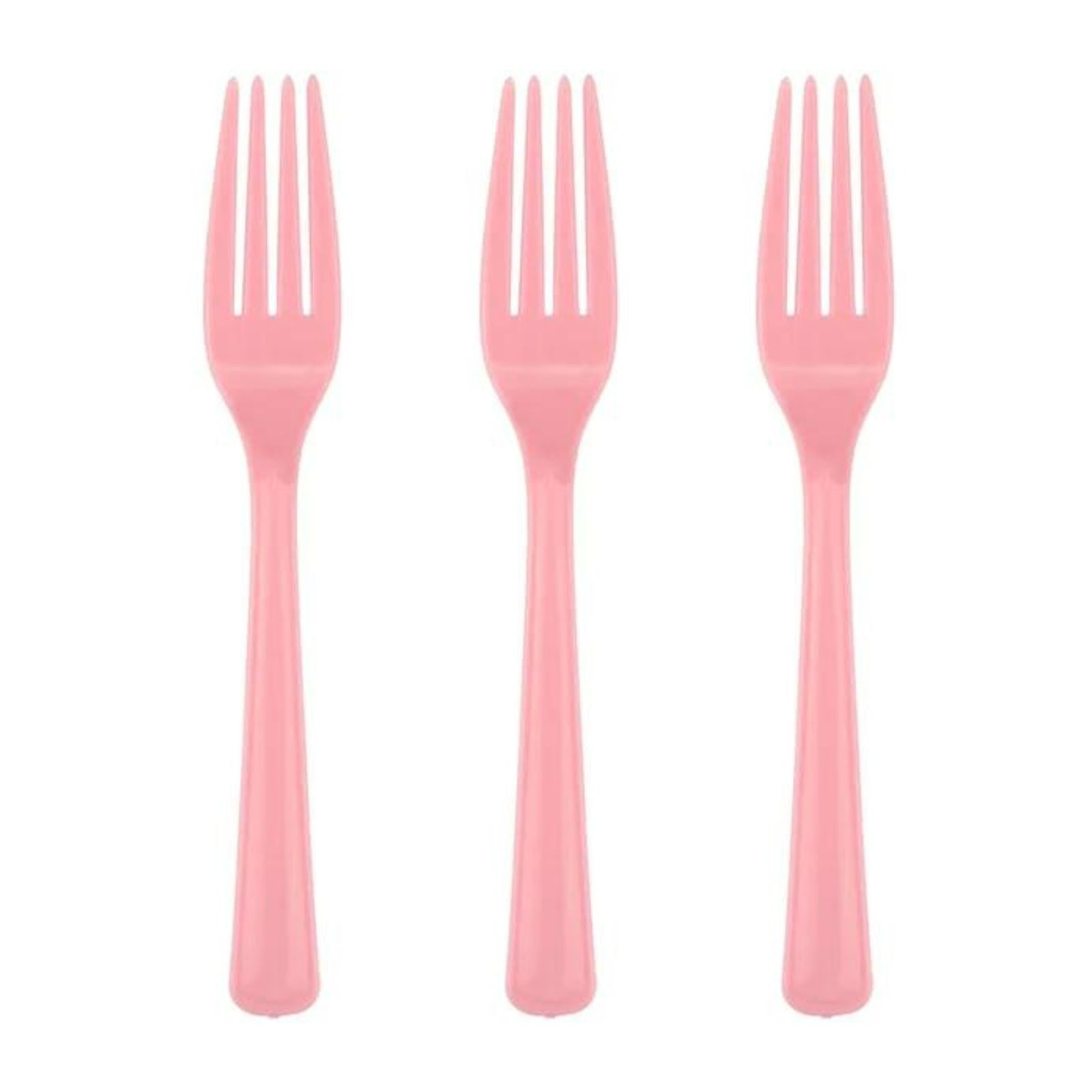 Light Carnation Pink Reusable Plastic Forks (Pack of 20)