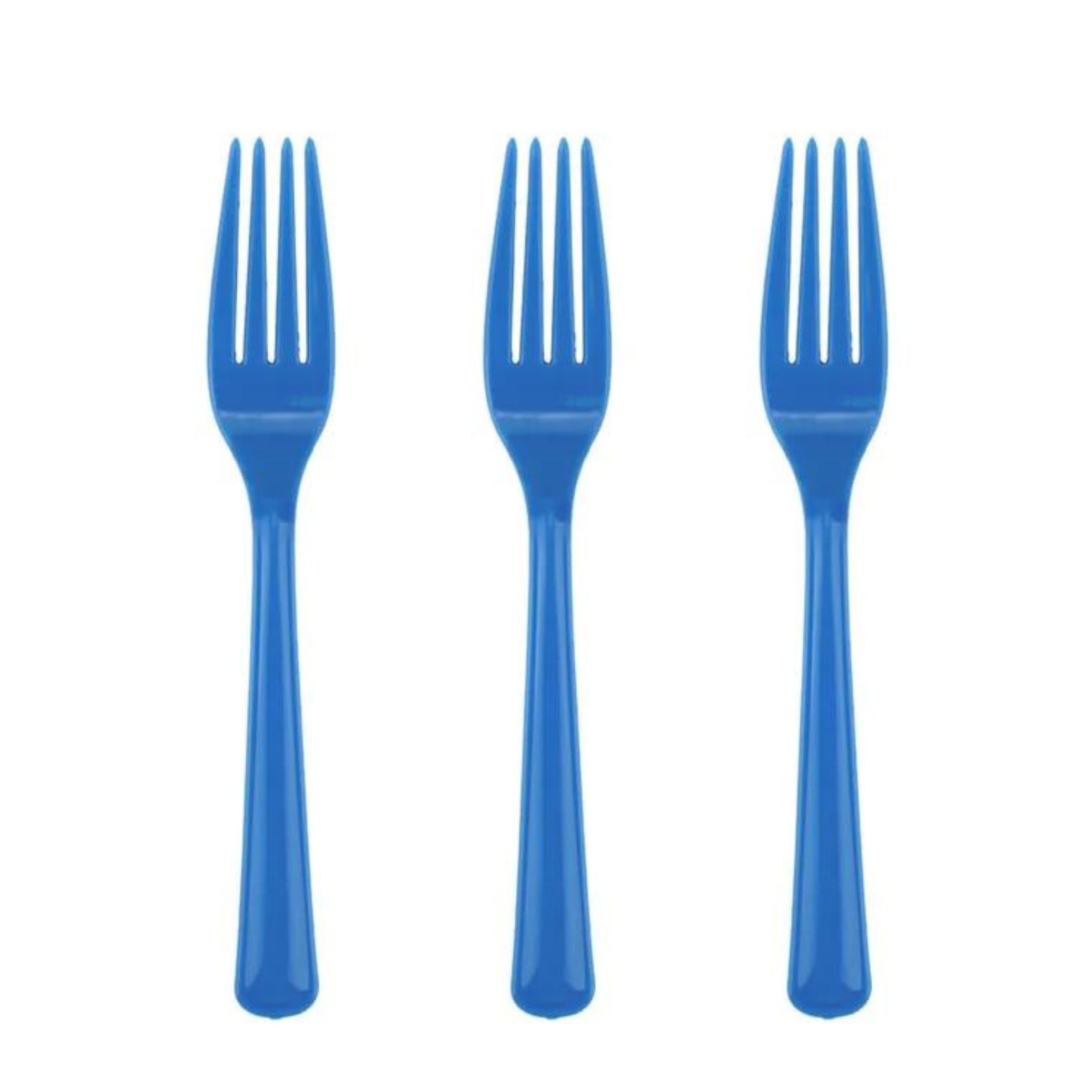Fashion Royal Blue Reusable Plastic Forks (Pack of 20)