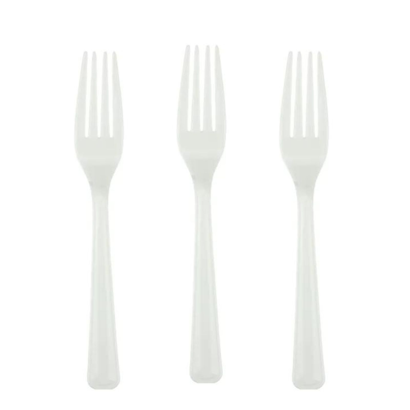 White Reusable Plastic Forks (Pack of 20) 