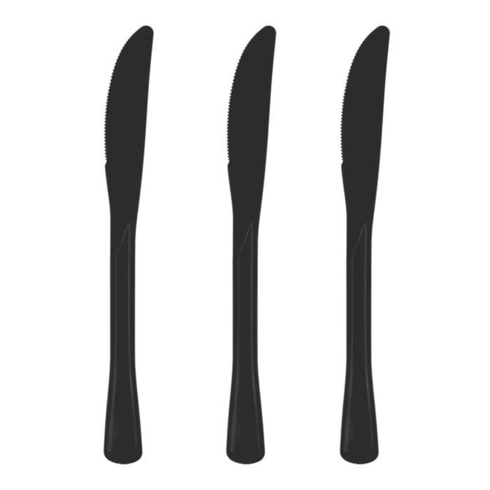 Black Reusable Plastic Knives (Pack of 20)