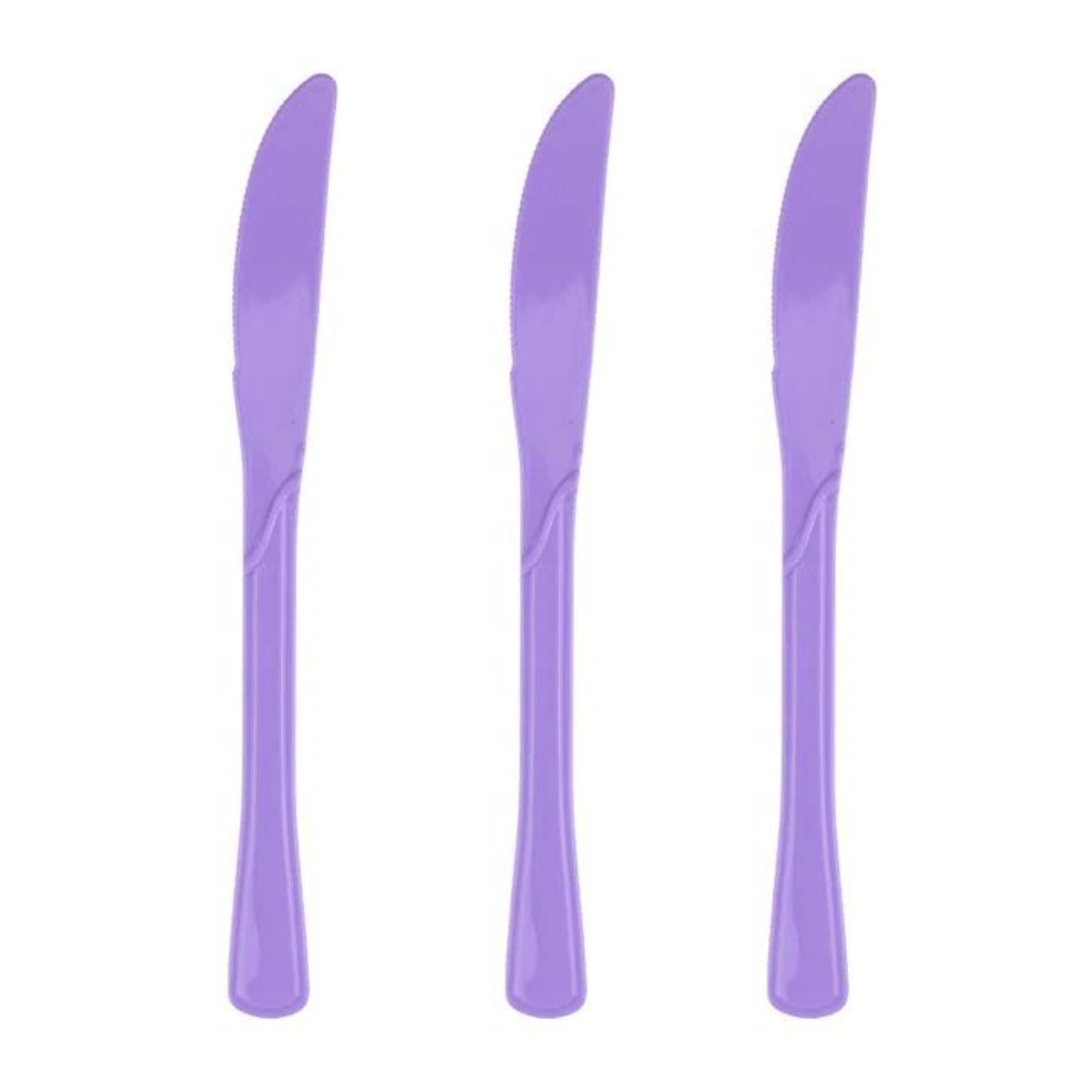 Lavender Reusable Plastic Knives (Pack of 20)