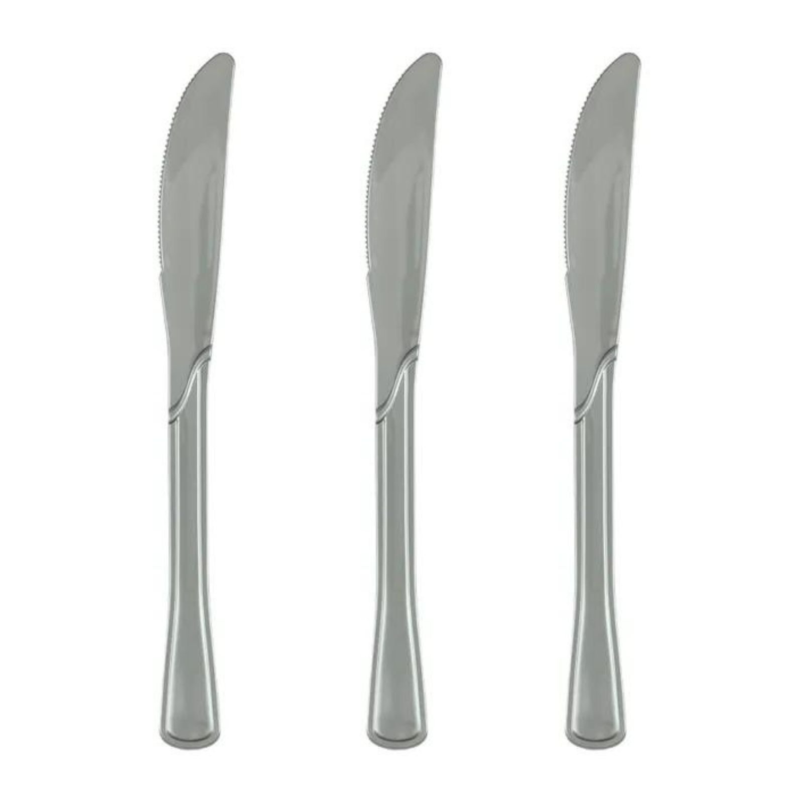 Silver Reusable Plastic Knives (Pack of 20)