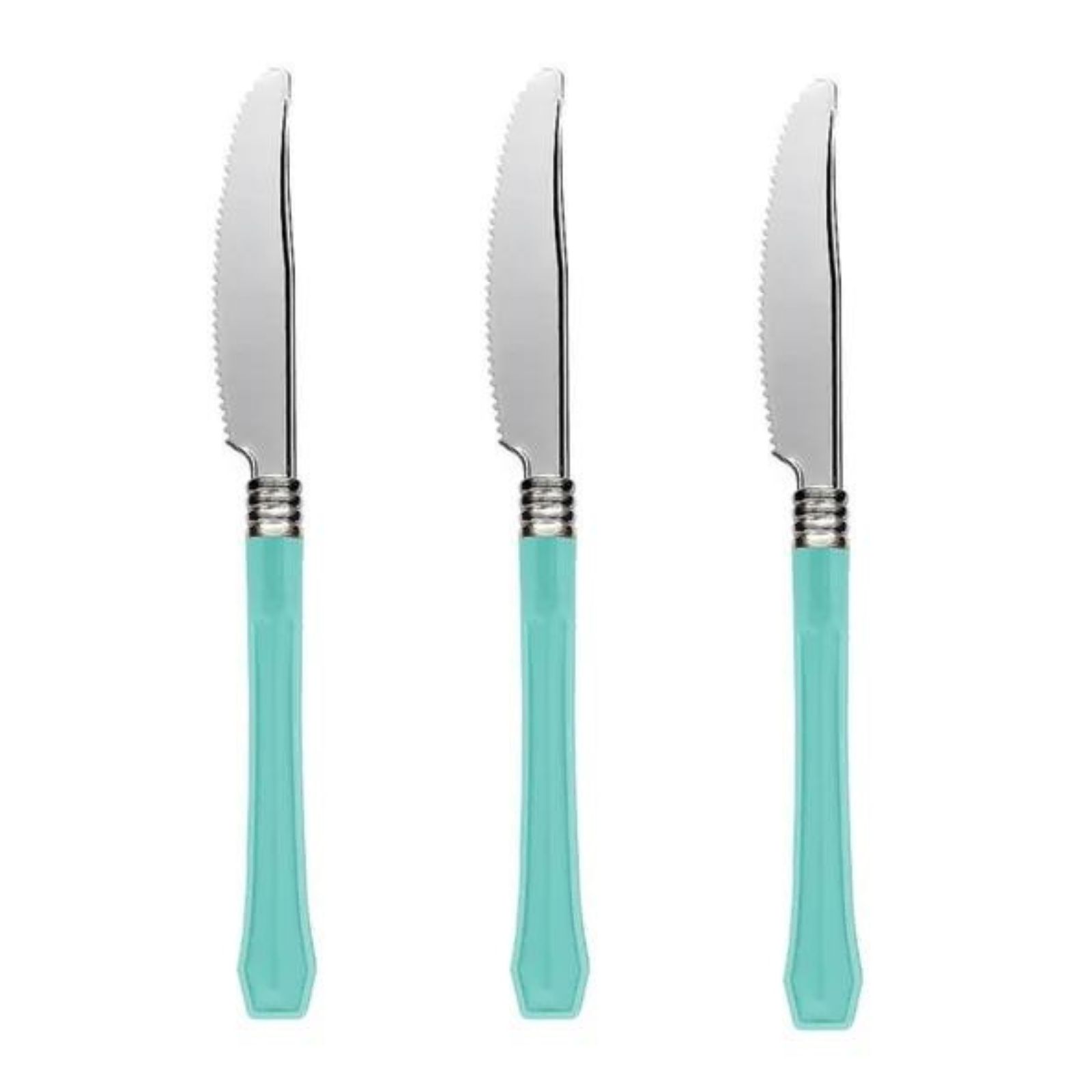 Mint Green Reusable Premium Plastic Knives (Pack of 20)