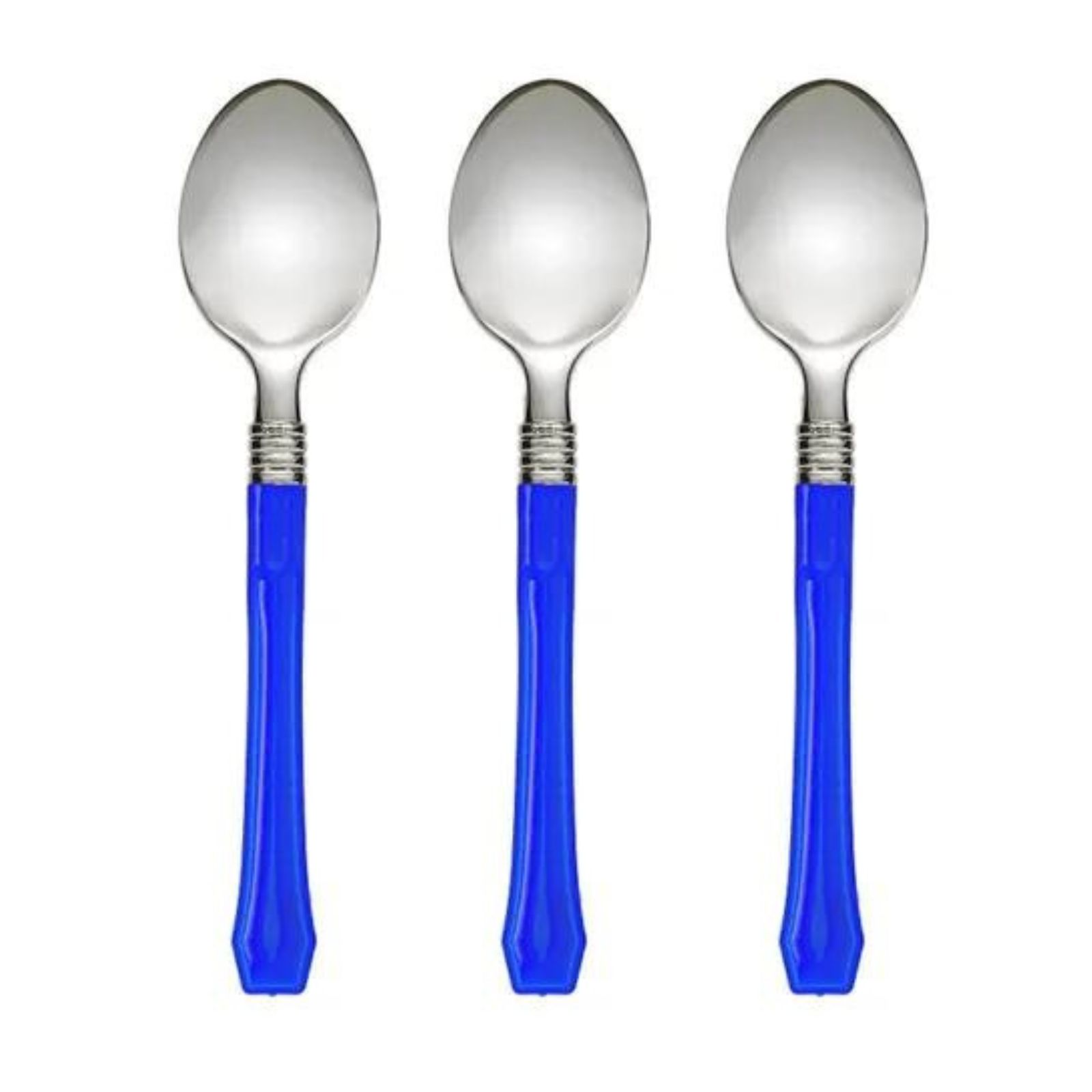 Royal Blue Reusable Premium Plastic Spoons (Pack of 20)