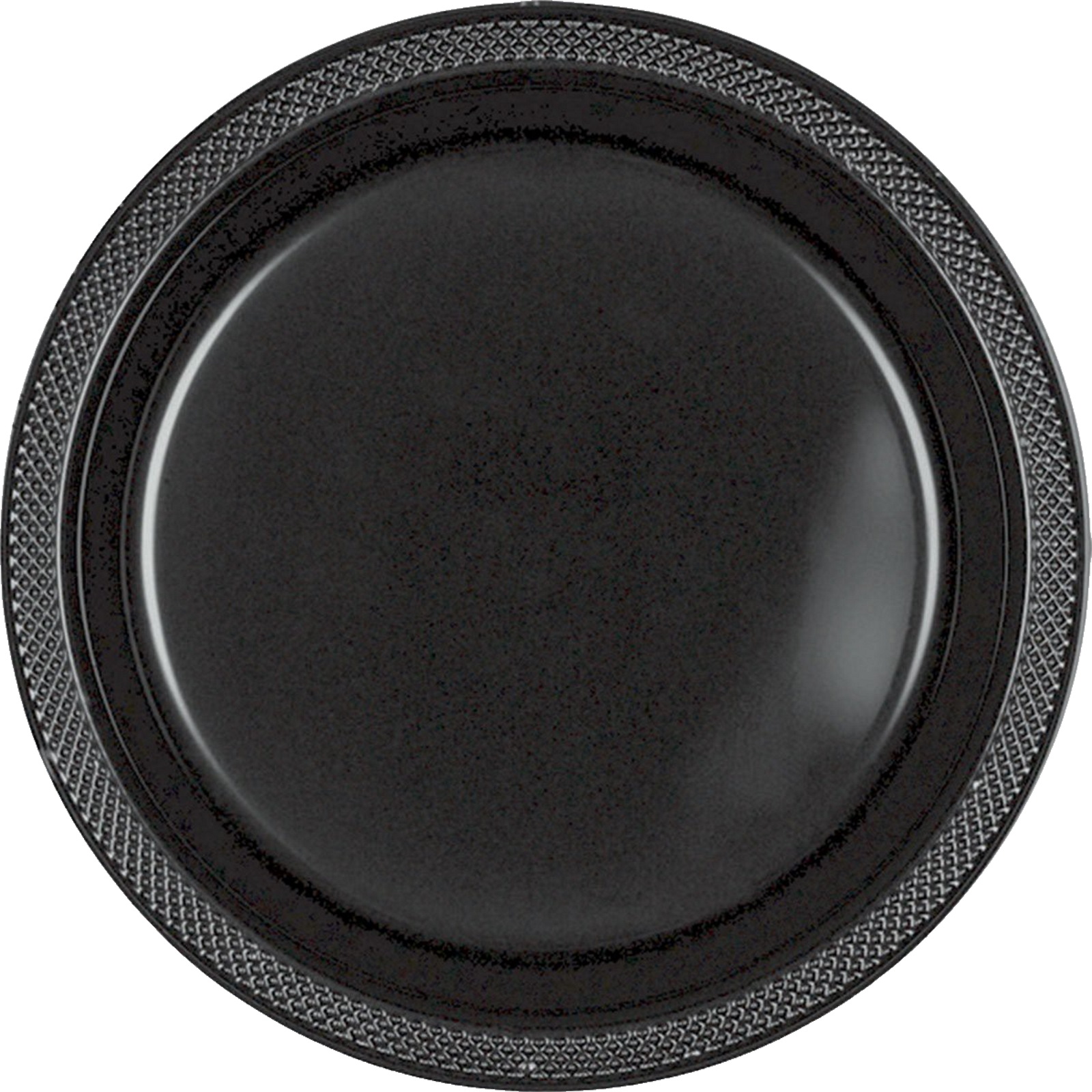 Jet Black 26cm Reusable Plastic Plates (Pack of 20)