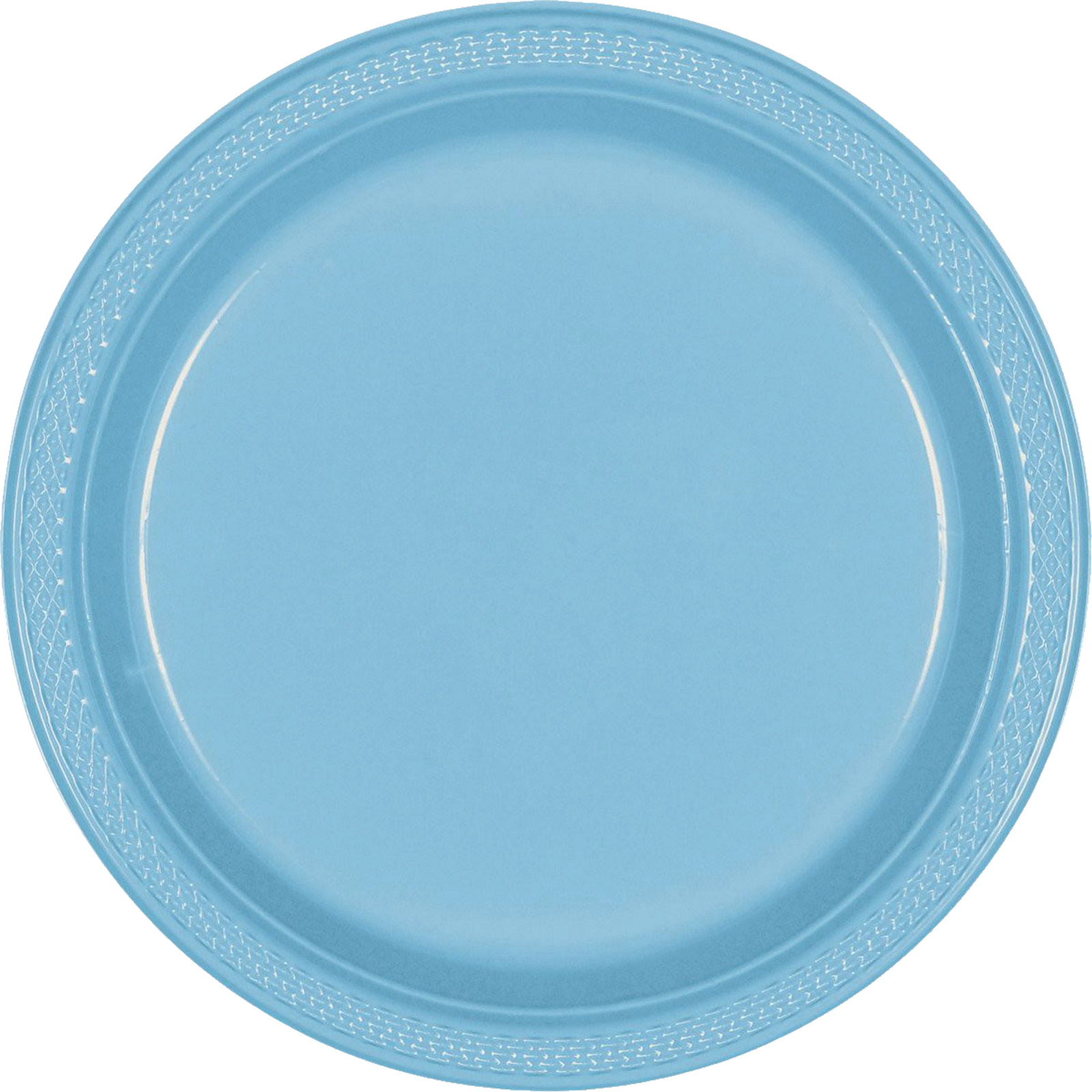 Amscan Pastel Blue 26cm Reusable Plastic Plates (Pack of 20)