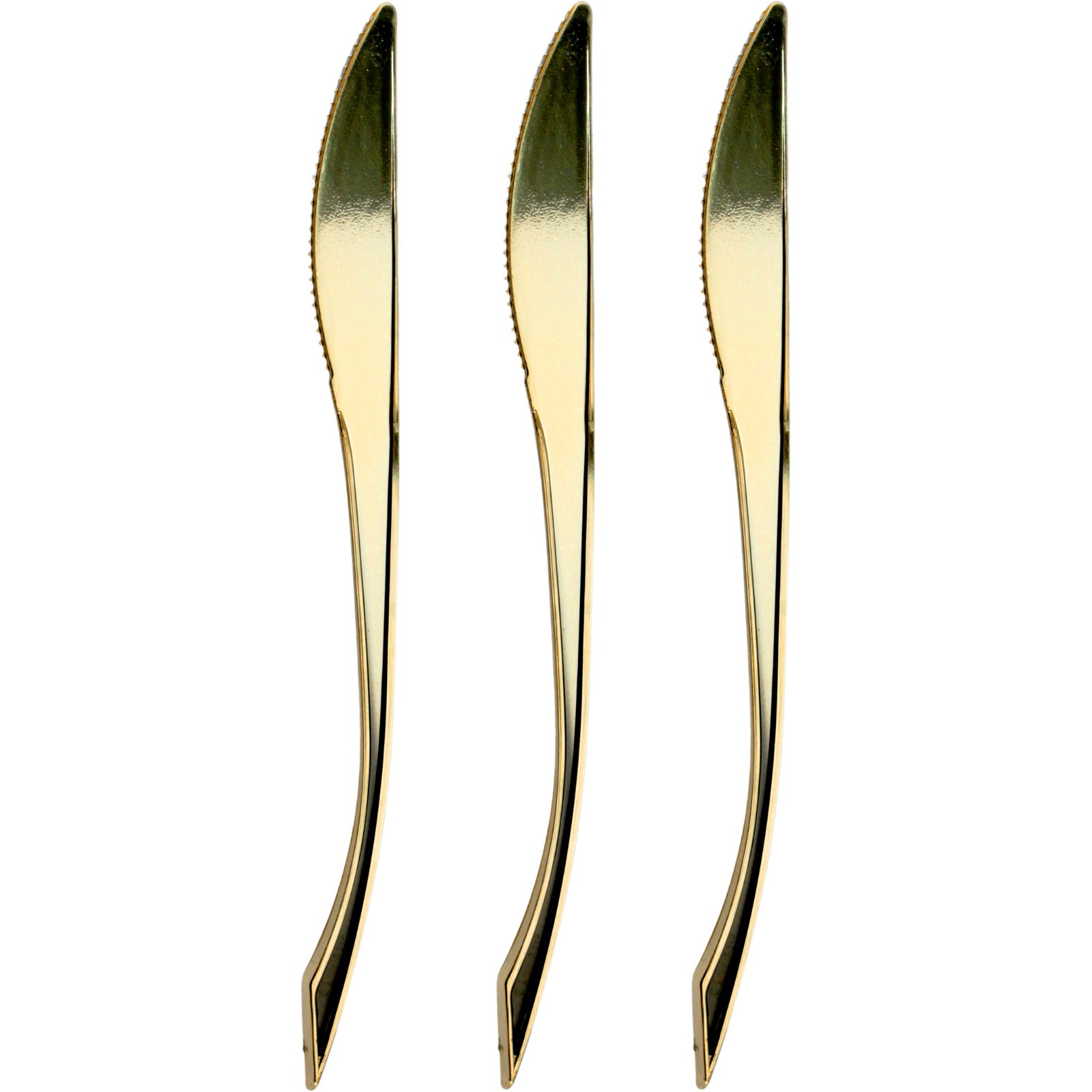 Gold Flair Reusable Plastic Knives (Pack of 25) 