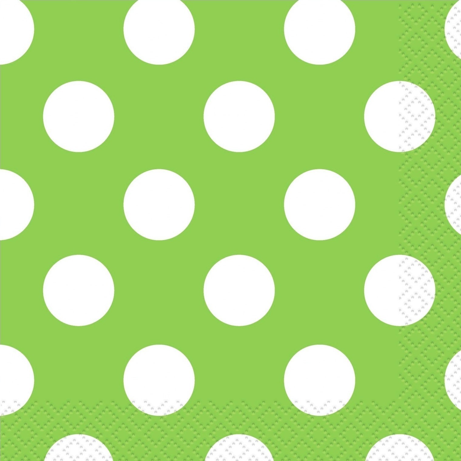 Lime Green Polkadot Large Napkins (Pack of 16)