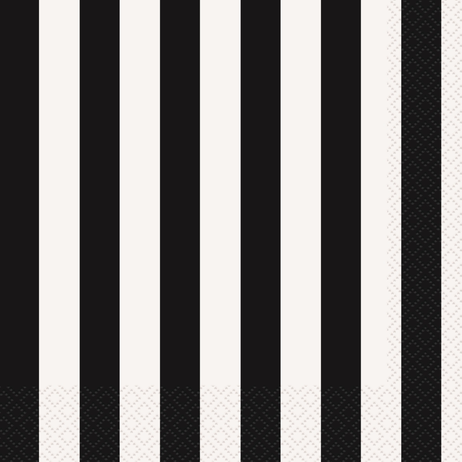 Black and White Striped Large Napkins / Serviettes (Pack of 16)