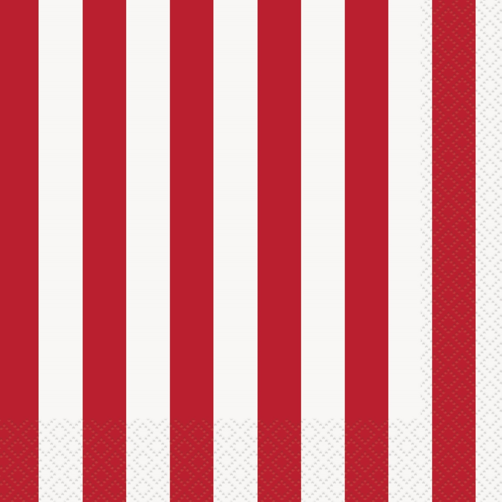 Red and White Striped Large Napkins / Serviettes (Pack of 16)