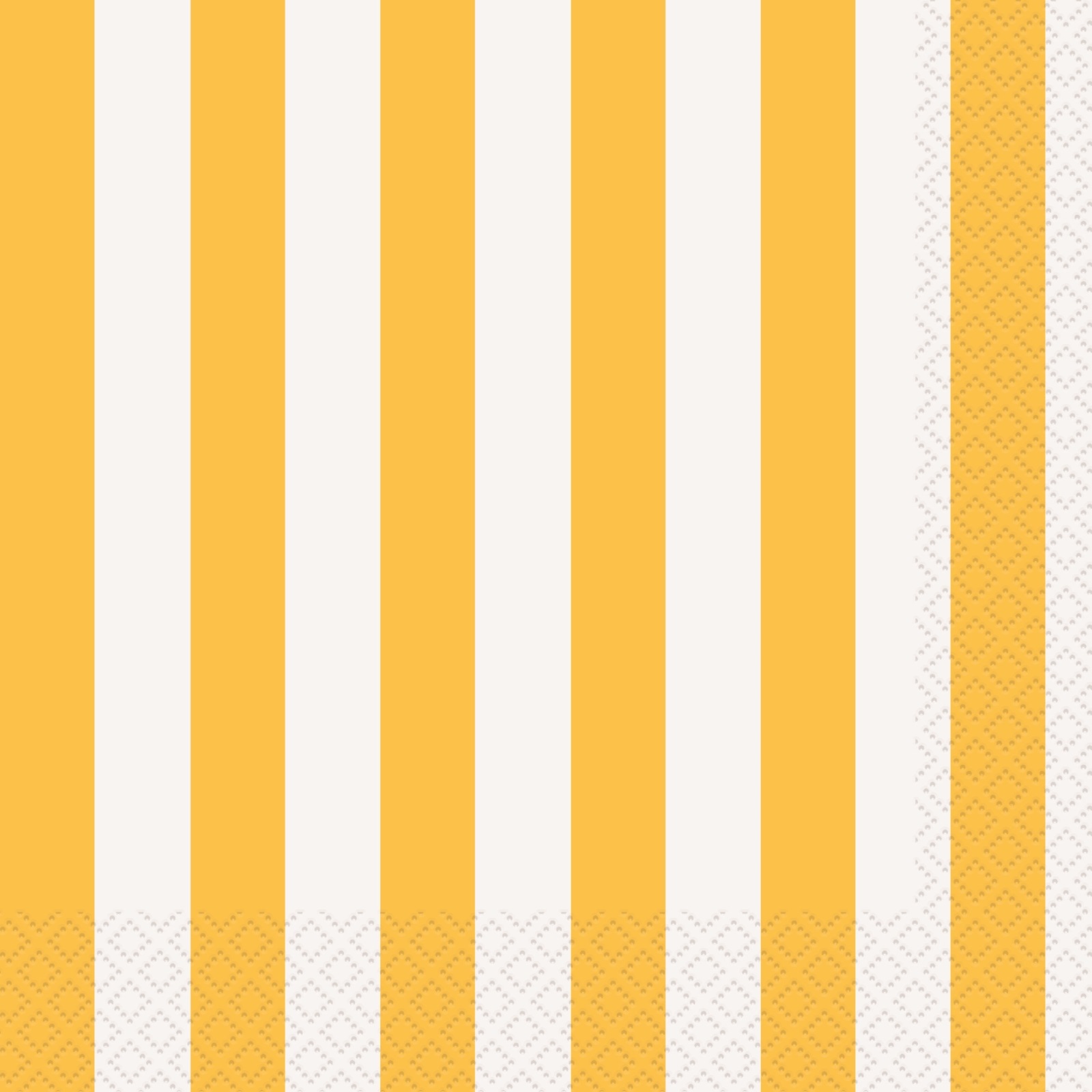 Yellow and White Striped Large Napkins / Serviettes (Pack of 16)