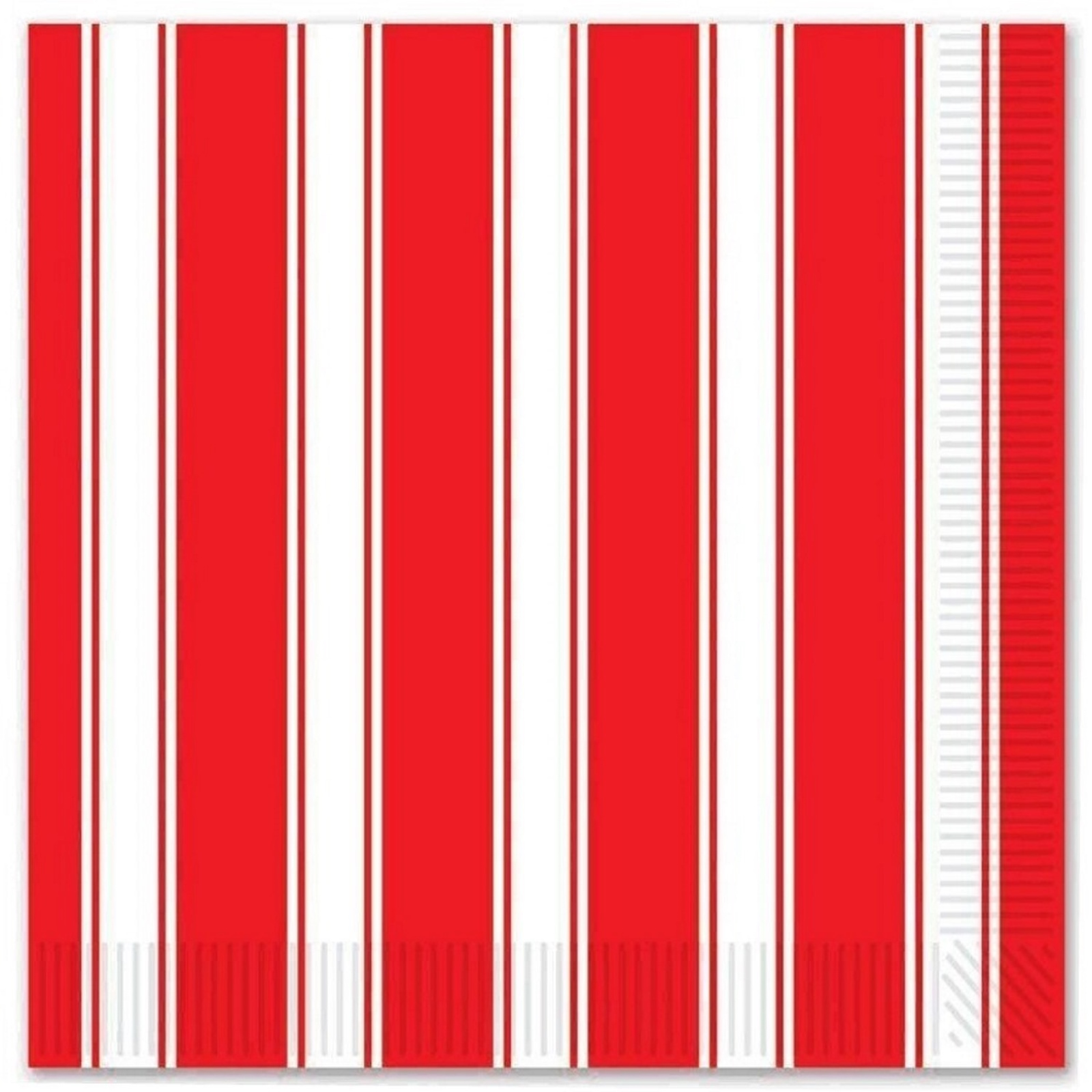 Red and White Stripes Large Napkins / Serviettes (Pack of 16)