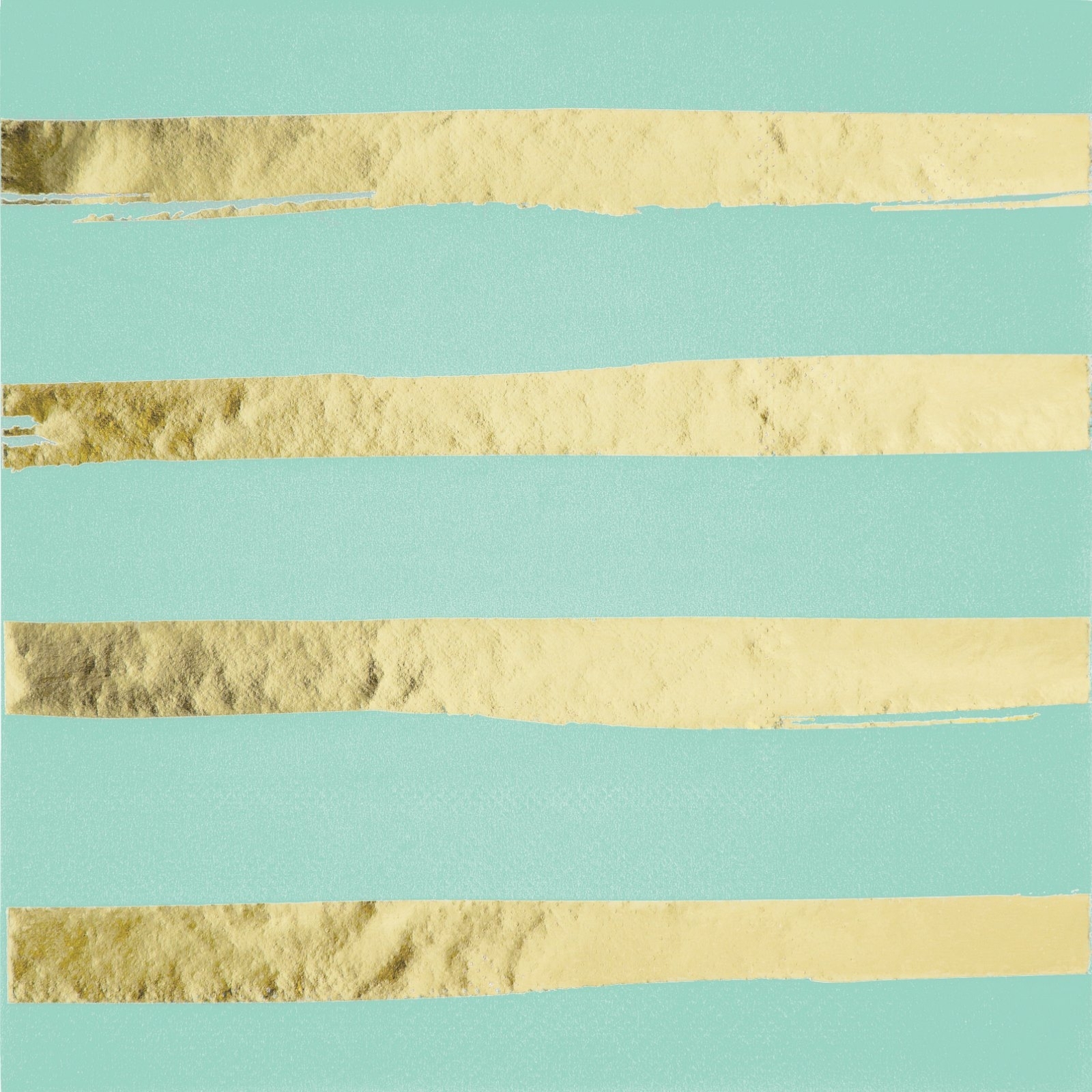 Mint Green and Gold Foil Stripe Large Napkins (Pack of 16)