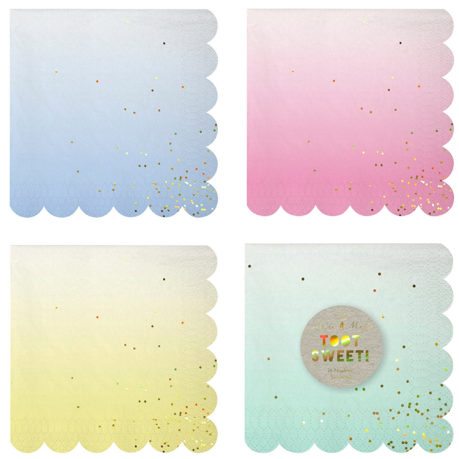 Meri Meri Ombre Large Napkins / Serviettes (Pack of 16)