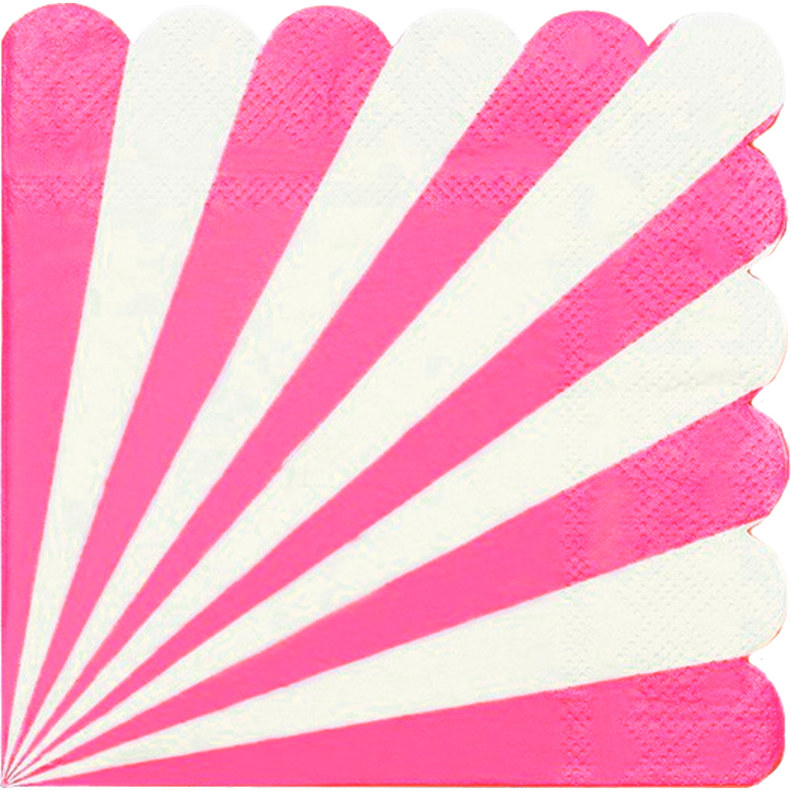 Hot Pink & White Candy Stripe Large Paper Napkins / Serviettes (Pack of 16)
