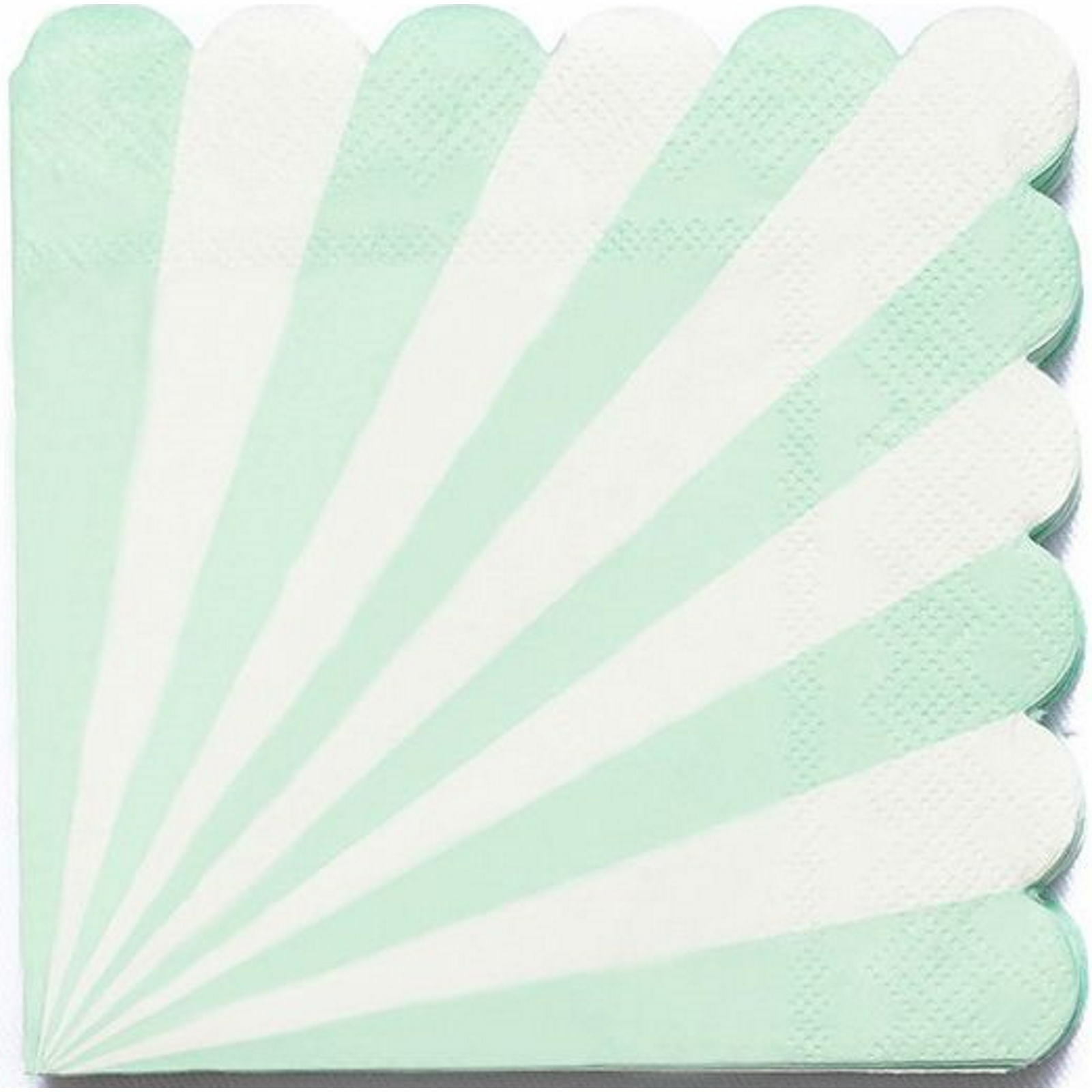  Pastel Mint and White Candy Stripe Large Paper Napkins / Serviettes (Pack of 16)