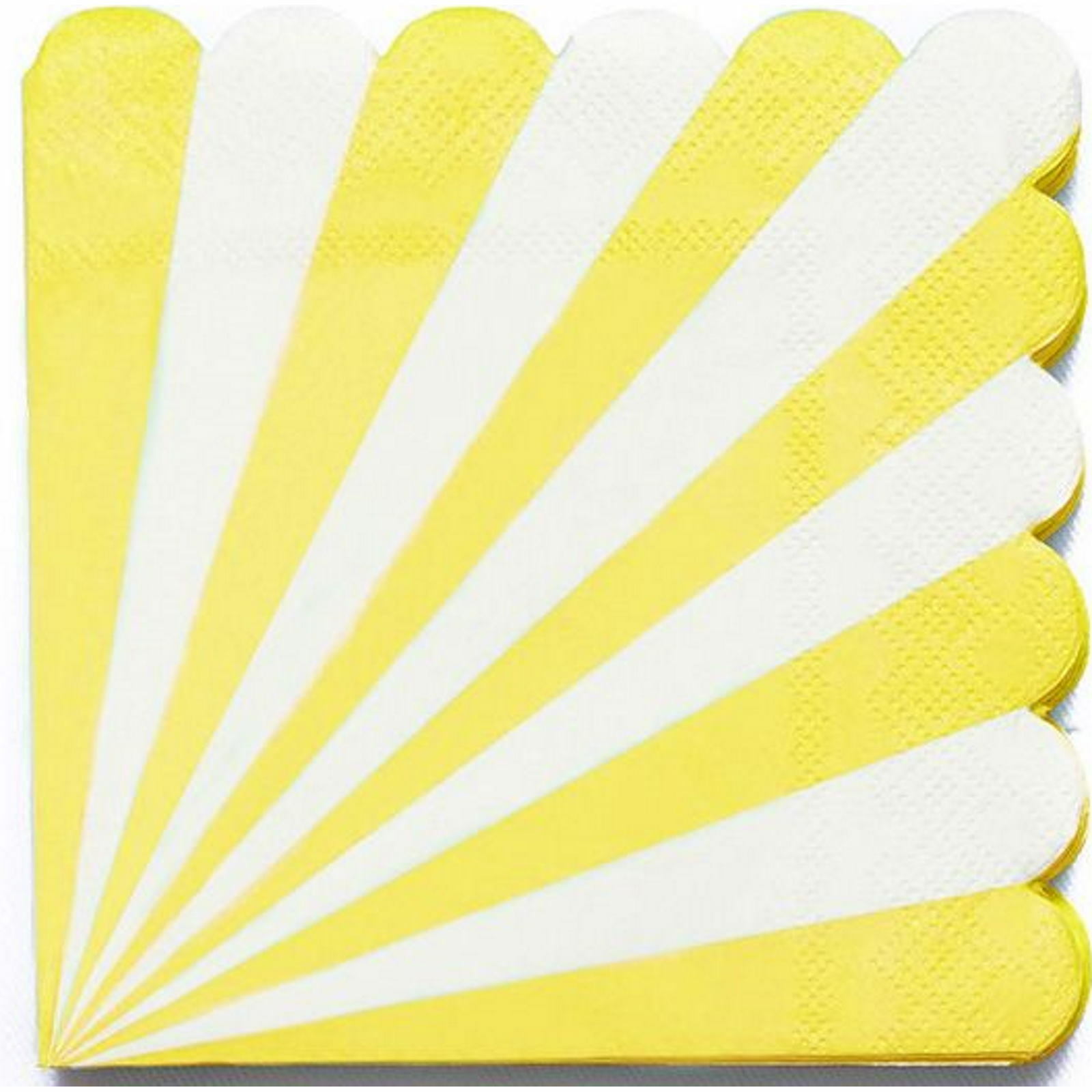 Yellow & White Candy Stripe Large Paper Napkins / Serviettes (Pack of 16)