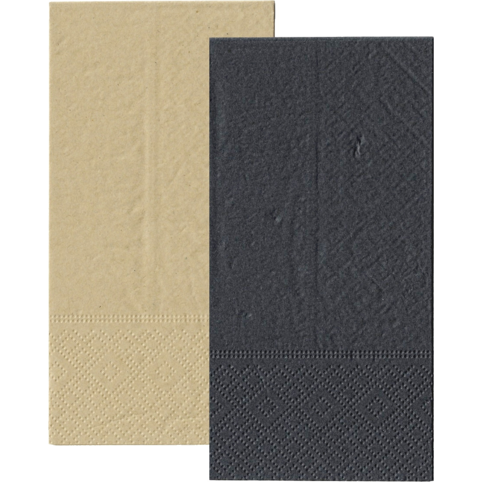 Black and Eco Brown Napkins / Serviettes 1 / 8 GT Fold (Pack of 20)
