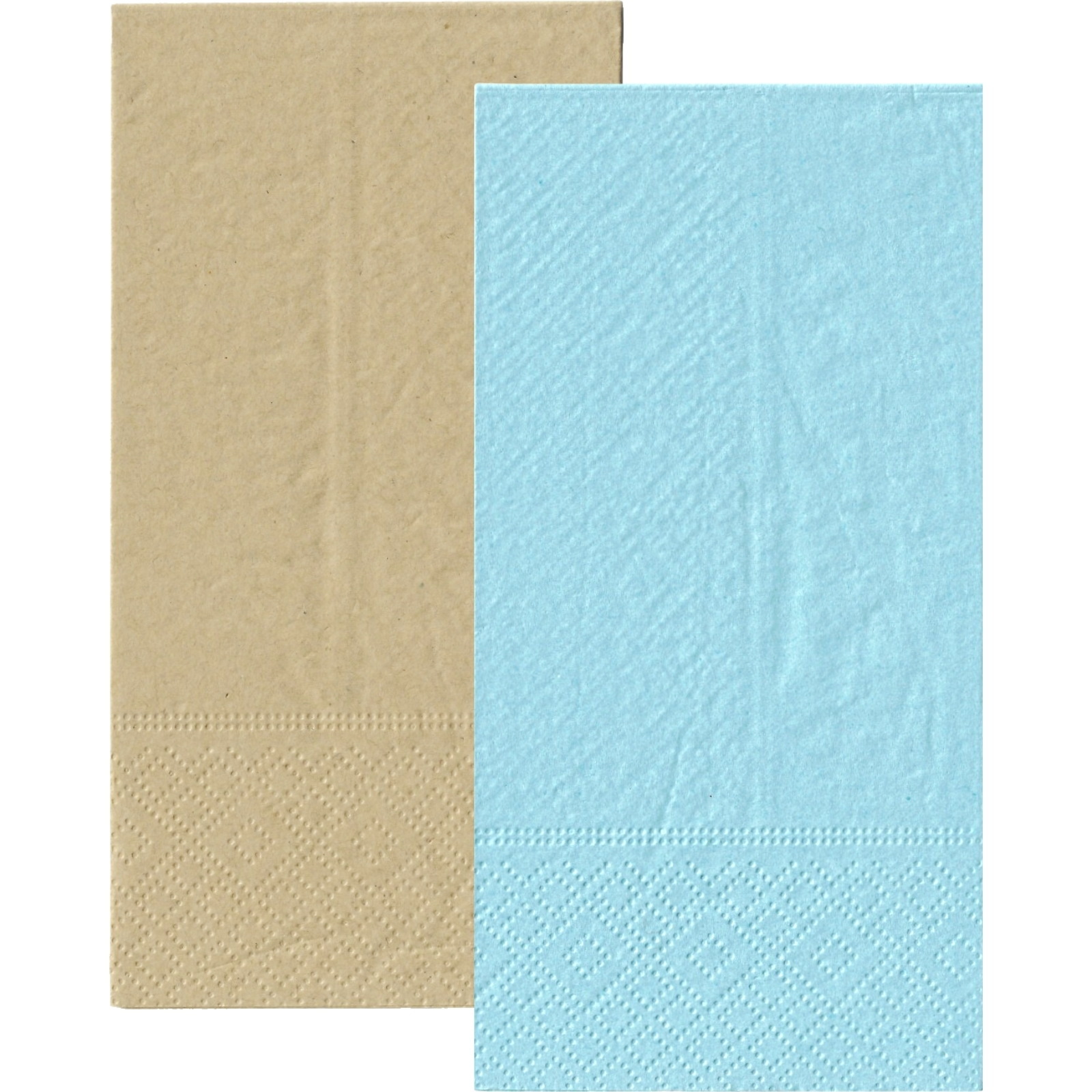 Classic Light Blue and Eco Brown Napkins / Serviettes 1 / 8 GT Fold (Pack of 20)