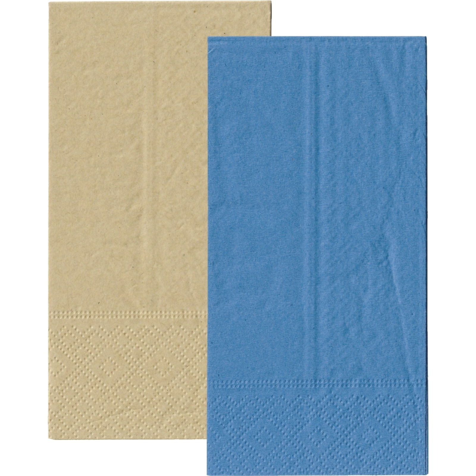 Classic Royal Blue and Eco Brown Napkins / Serviettes 1 / 8 GT Fold (Pack of 20)