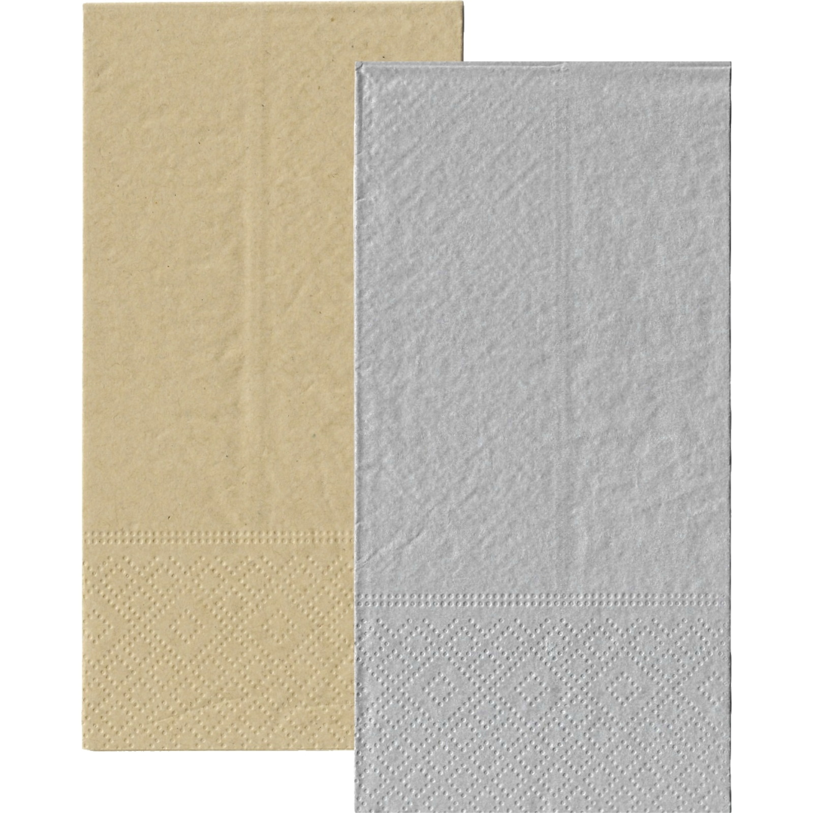 Metallic Silver and Eco Brown Napkins / Serviettes 1 / 8 GT Fold (Pack of 20)