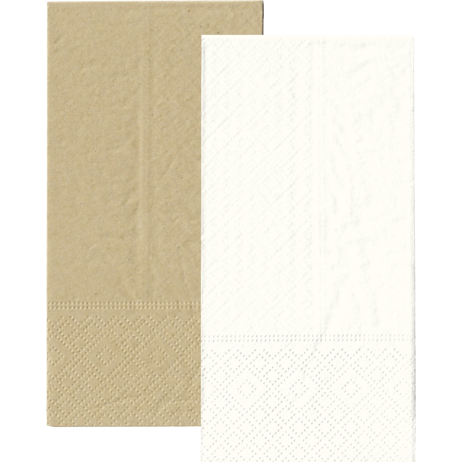 White and Eco Brown Napkins 1/8 GT Fold (Pack of 20)