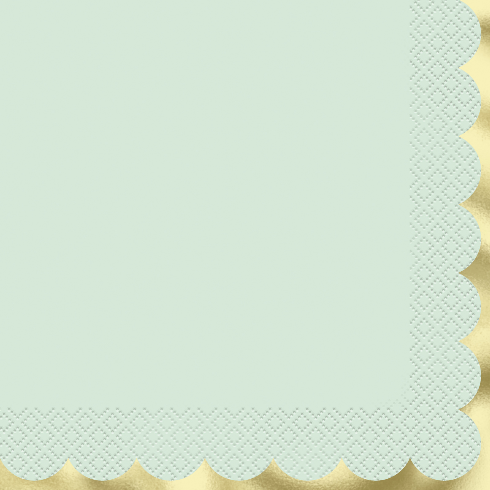 Pastel Mint Green White and Gold Large Paper Napkins / Serviettes (Pack of 16)