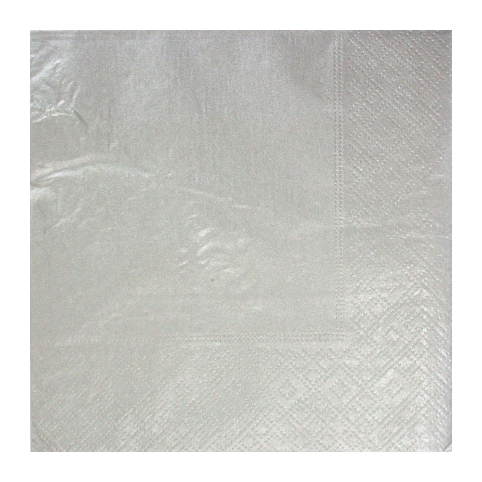 Metallic Silver Lunch Napkins / Serviettes (Pack of 50)