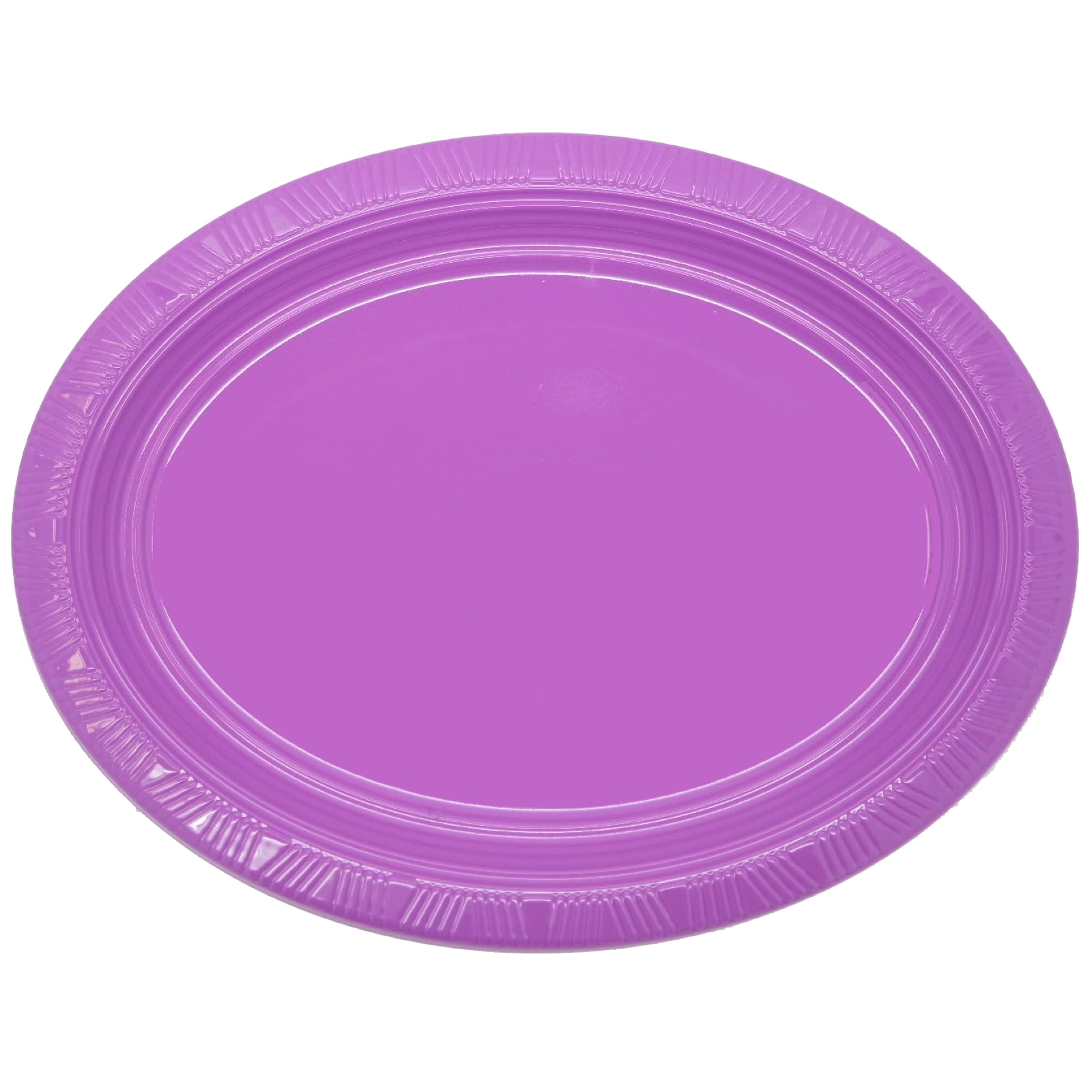 Violet Purple Oval Large Plastic Plates (Pack of 5)