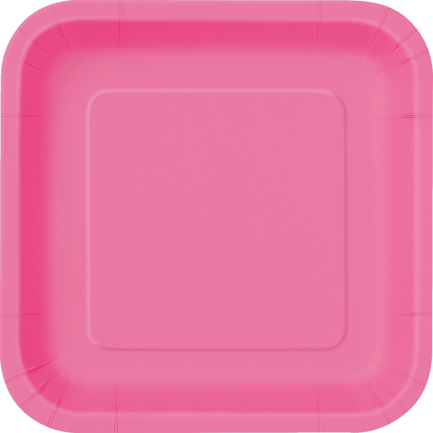 Hot Pink Large Square Paper Plates (Pack of 14)