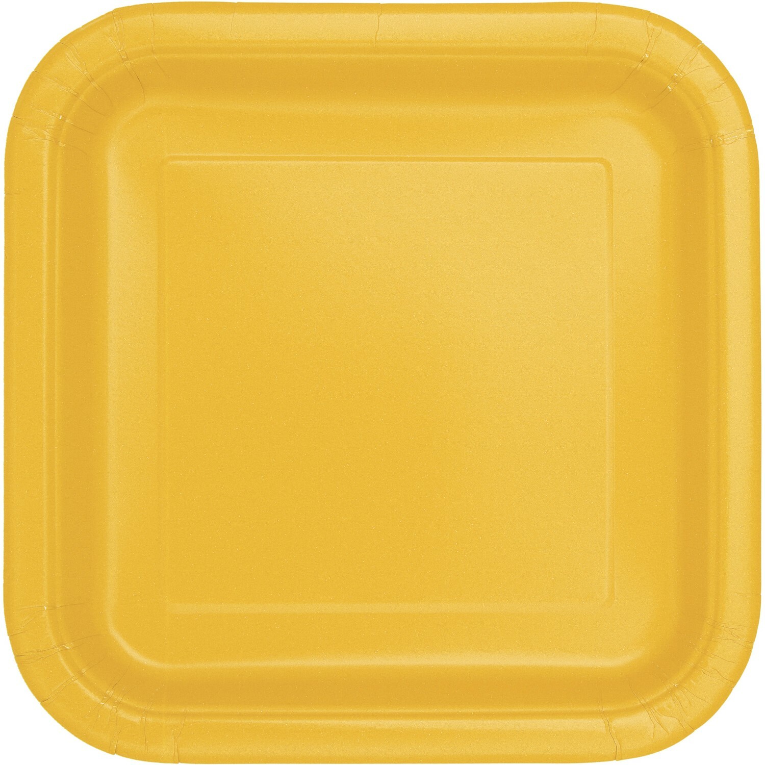 Yellow Large Square Paper Plates (Pack of 14)