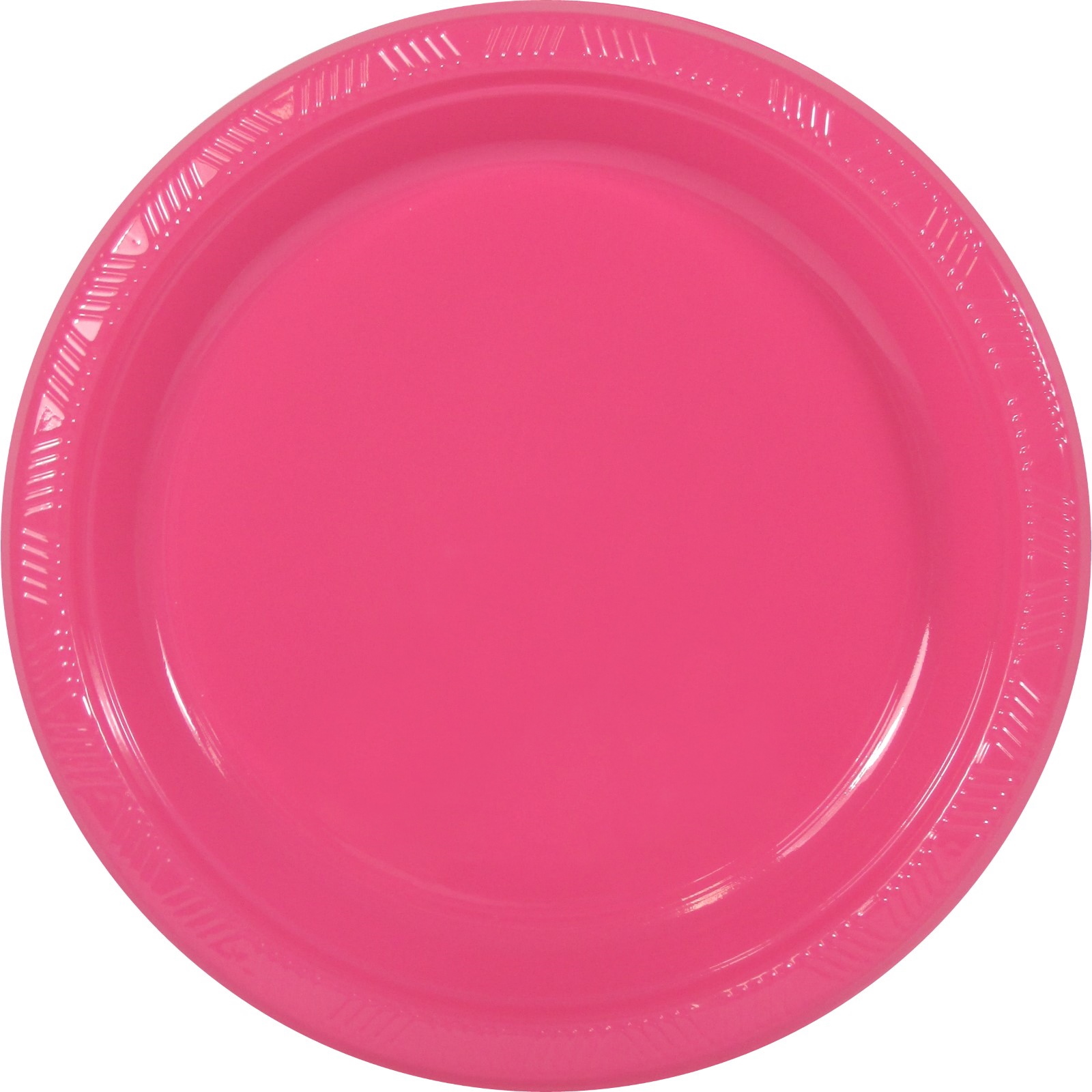 Hot Pink Large Plastic Plates (Pack of 8)