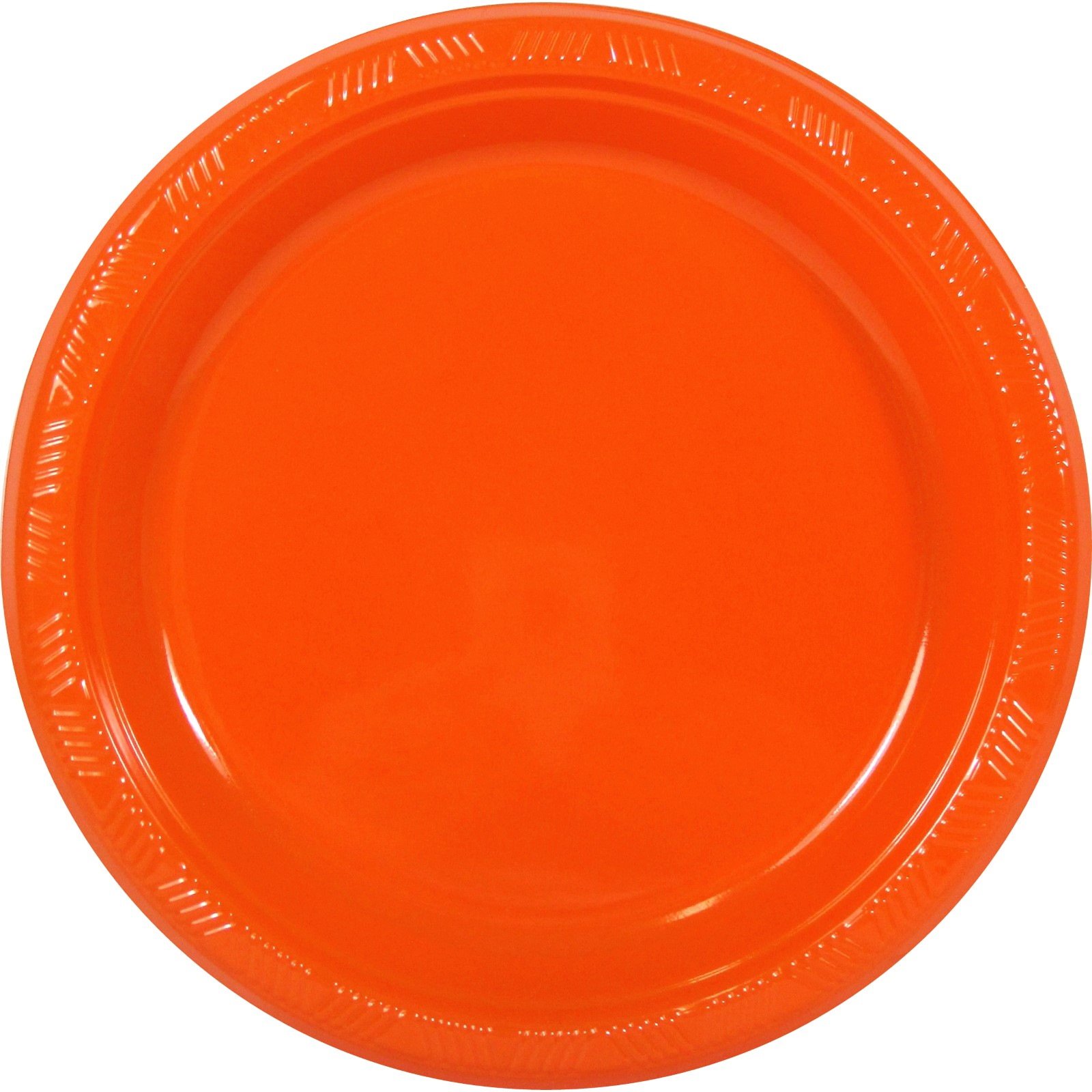 Orange Large Plastic Plates (Pack of 8)