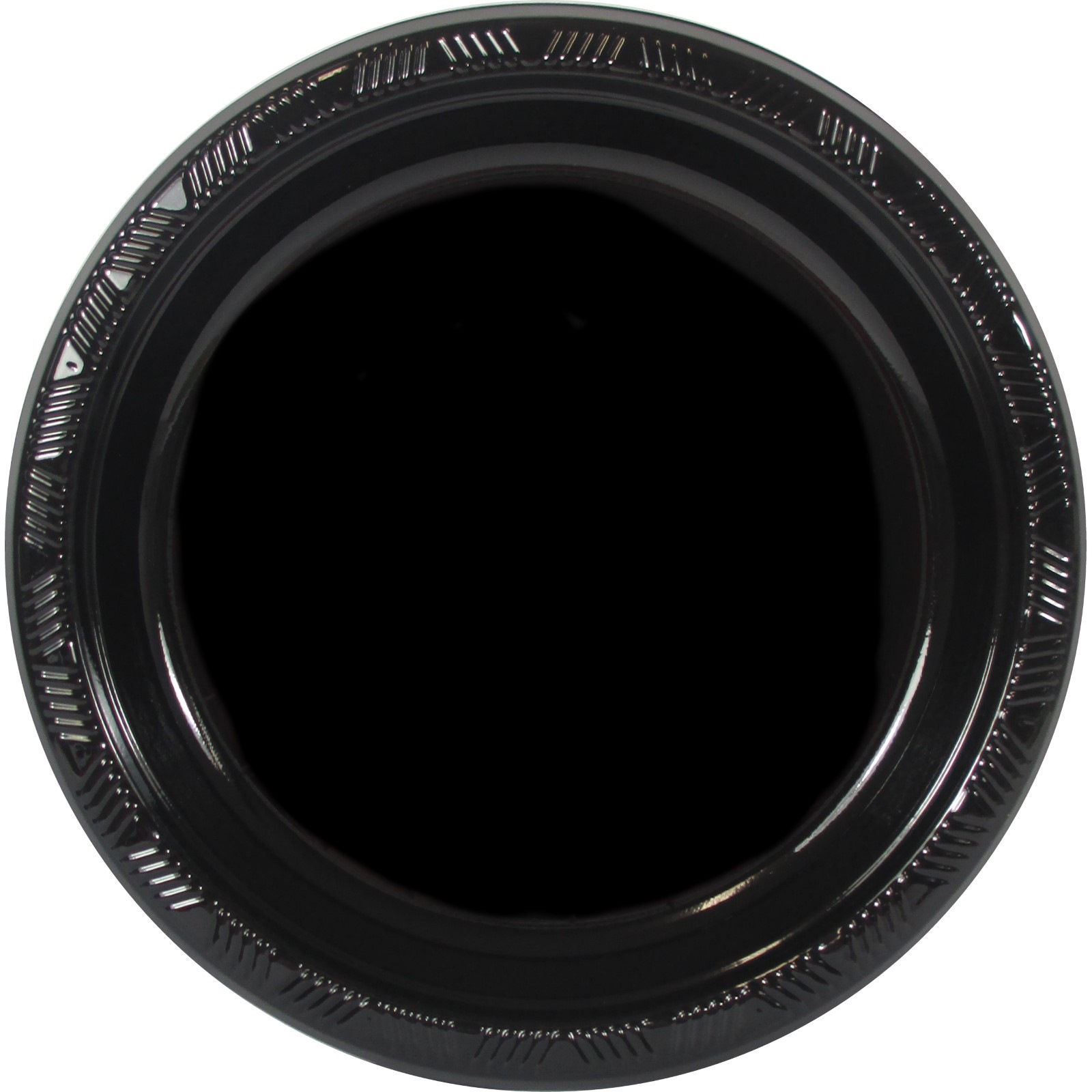 Black Large Plastic Plates (Pack of 25)