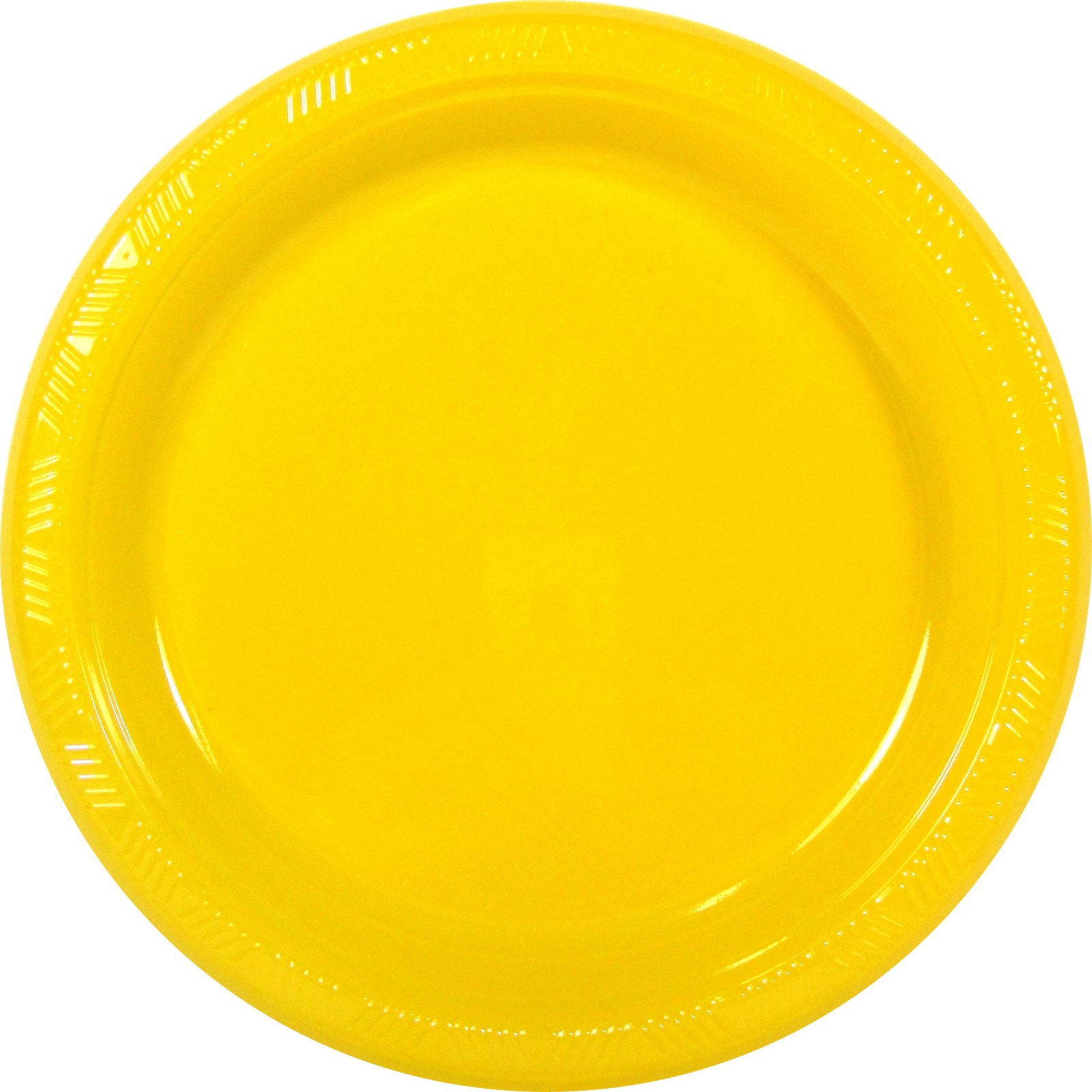 Yellow Large Plastic Plates (Pack of 25)