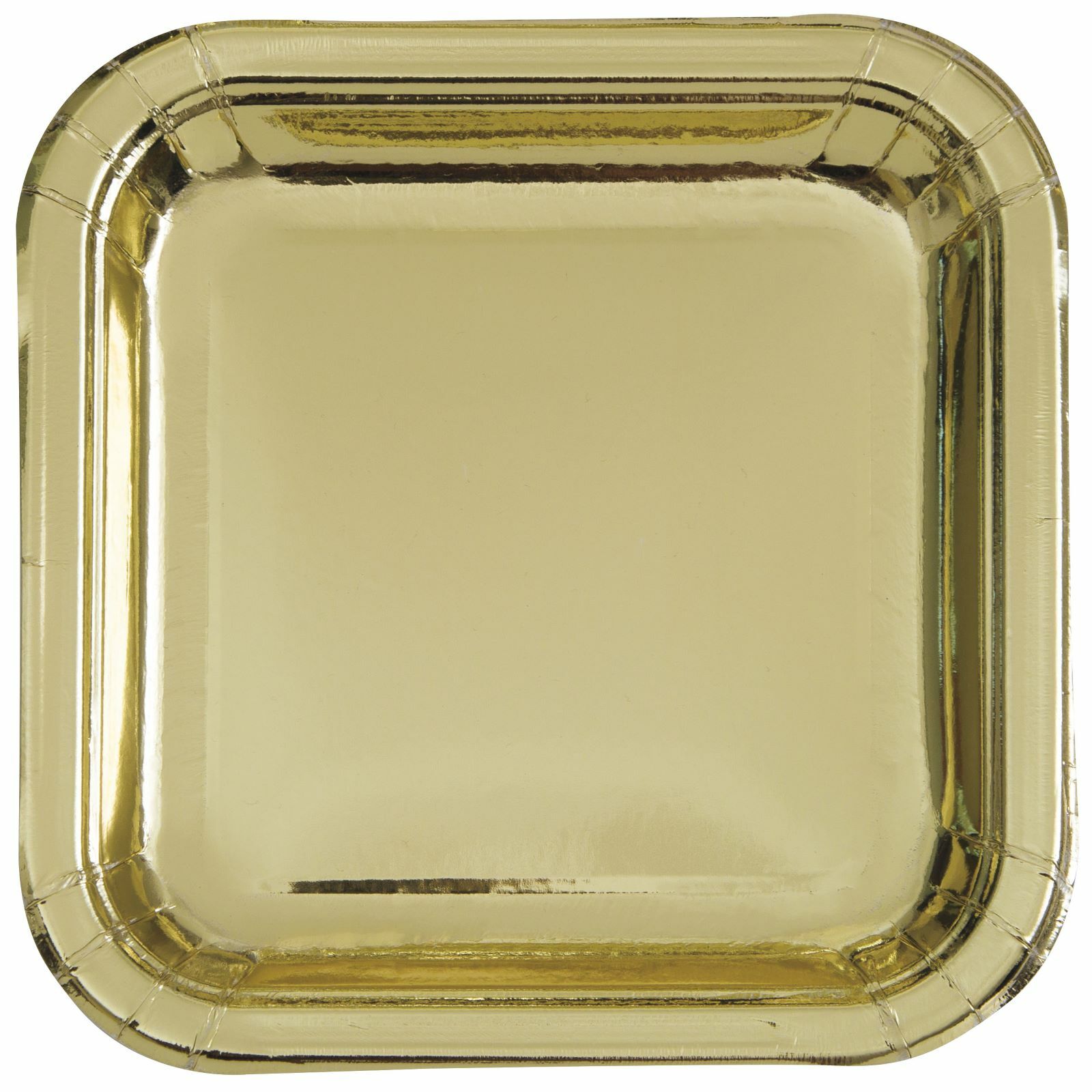 Gold Foil Large Square Paper Plates (Pack of 8)