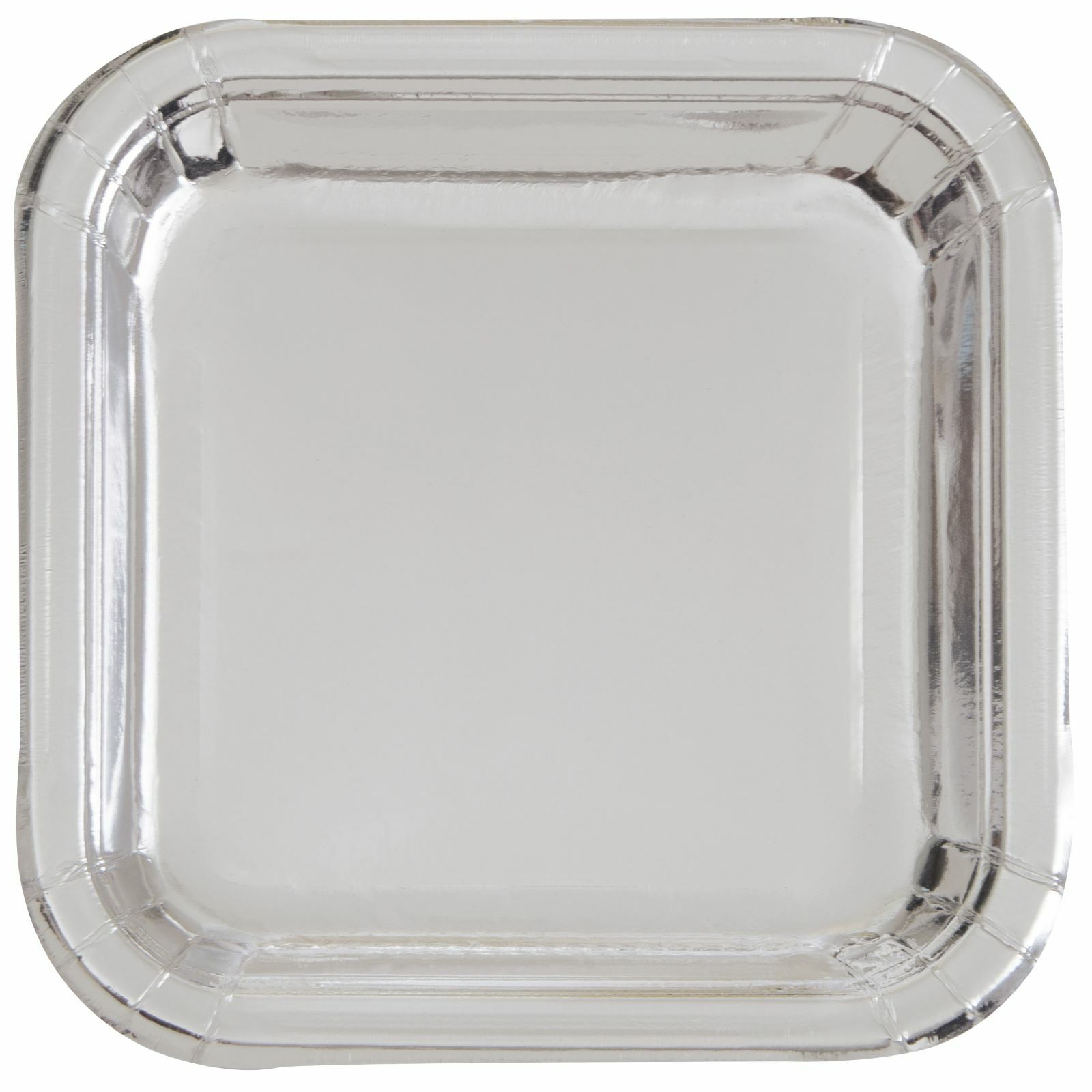 Silver Foil Large Square Paper Plates (Pack of 8)