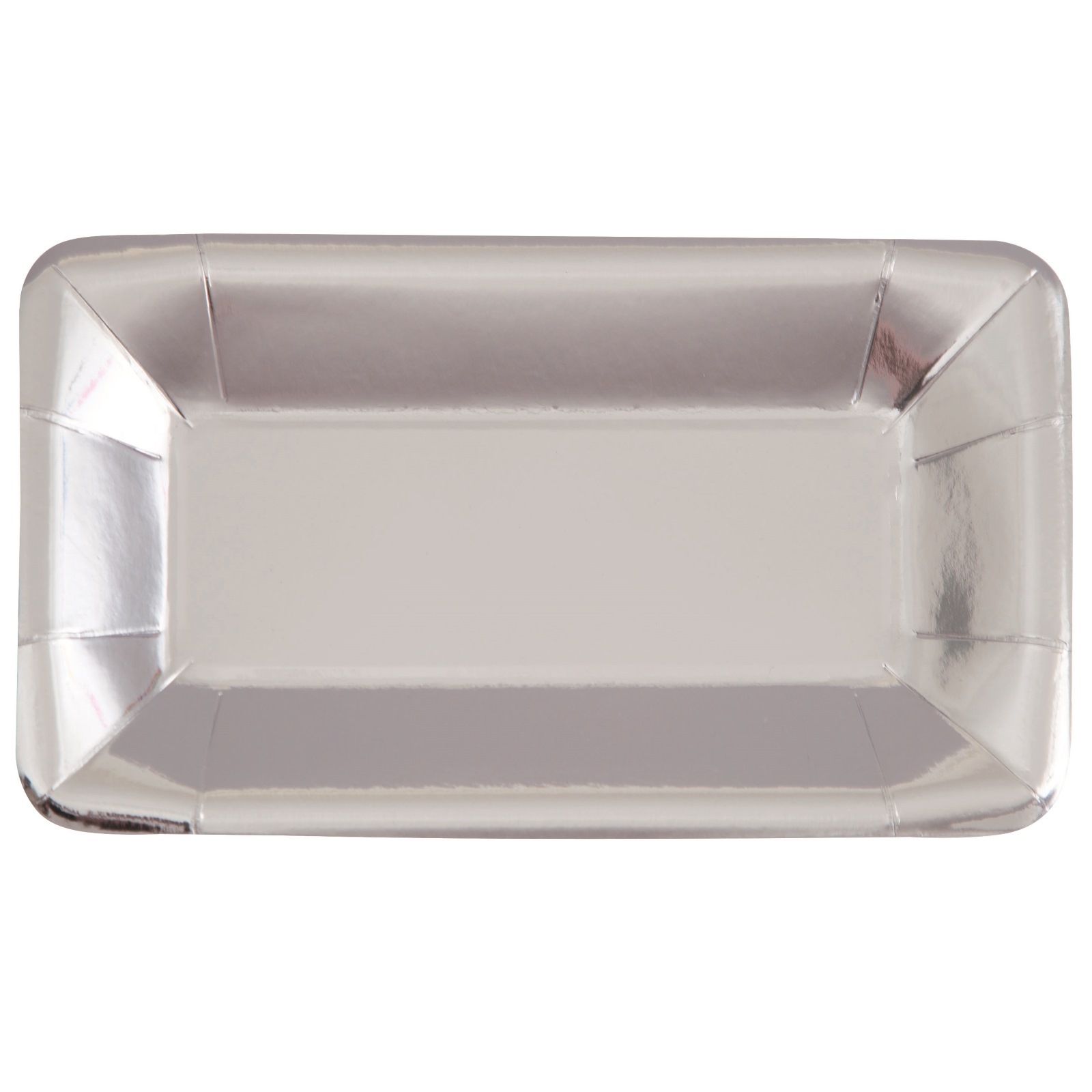 Silver Foil Rectangular Appetizer Plates (Pack of 8)