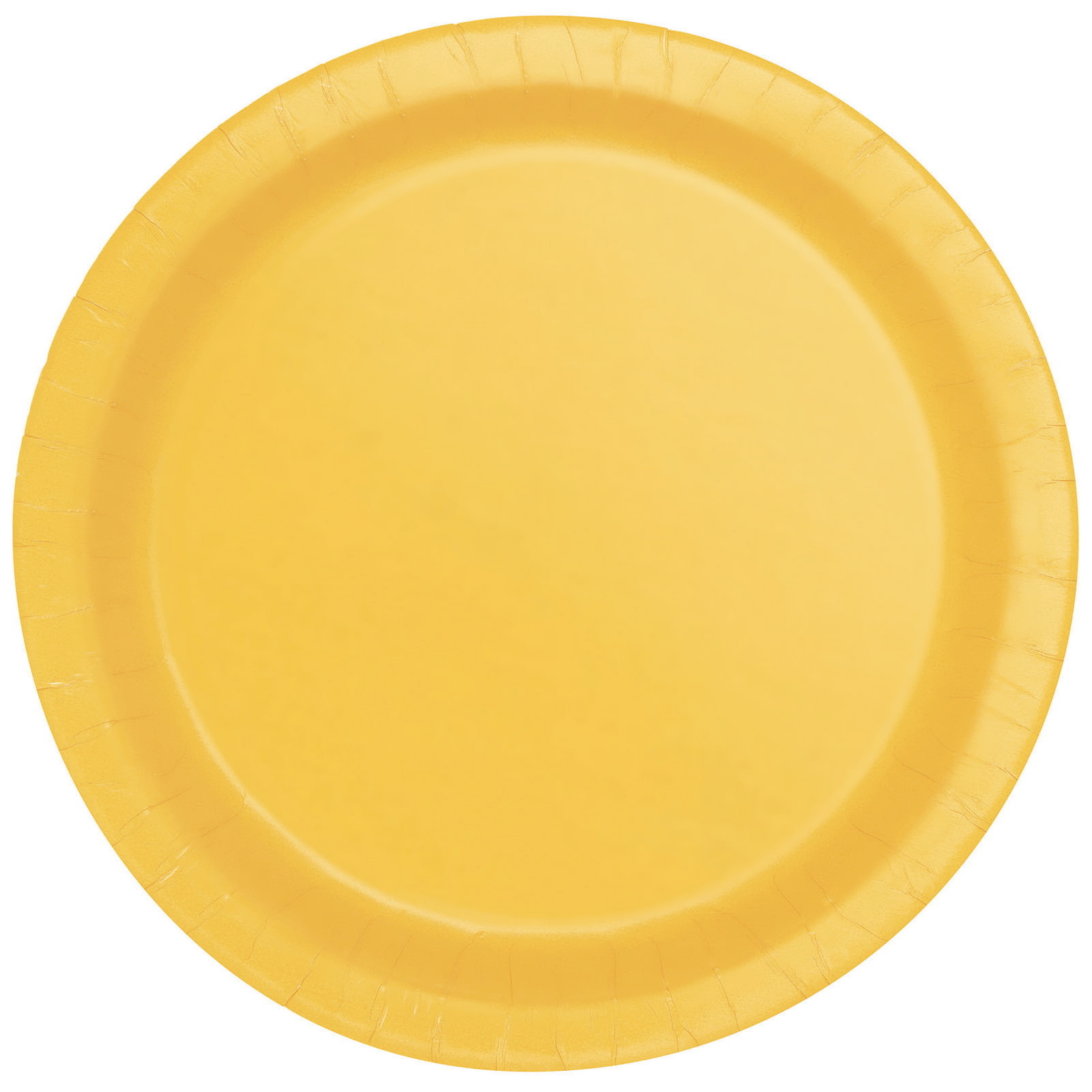 Yellow Large Round Paper Plates (Pack of 8)