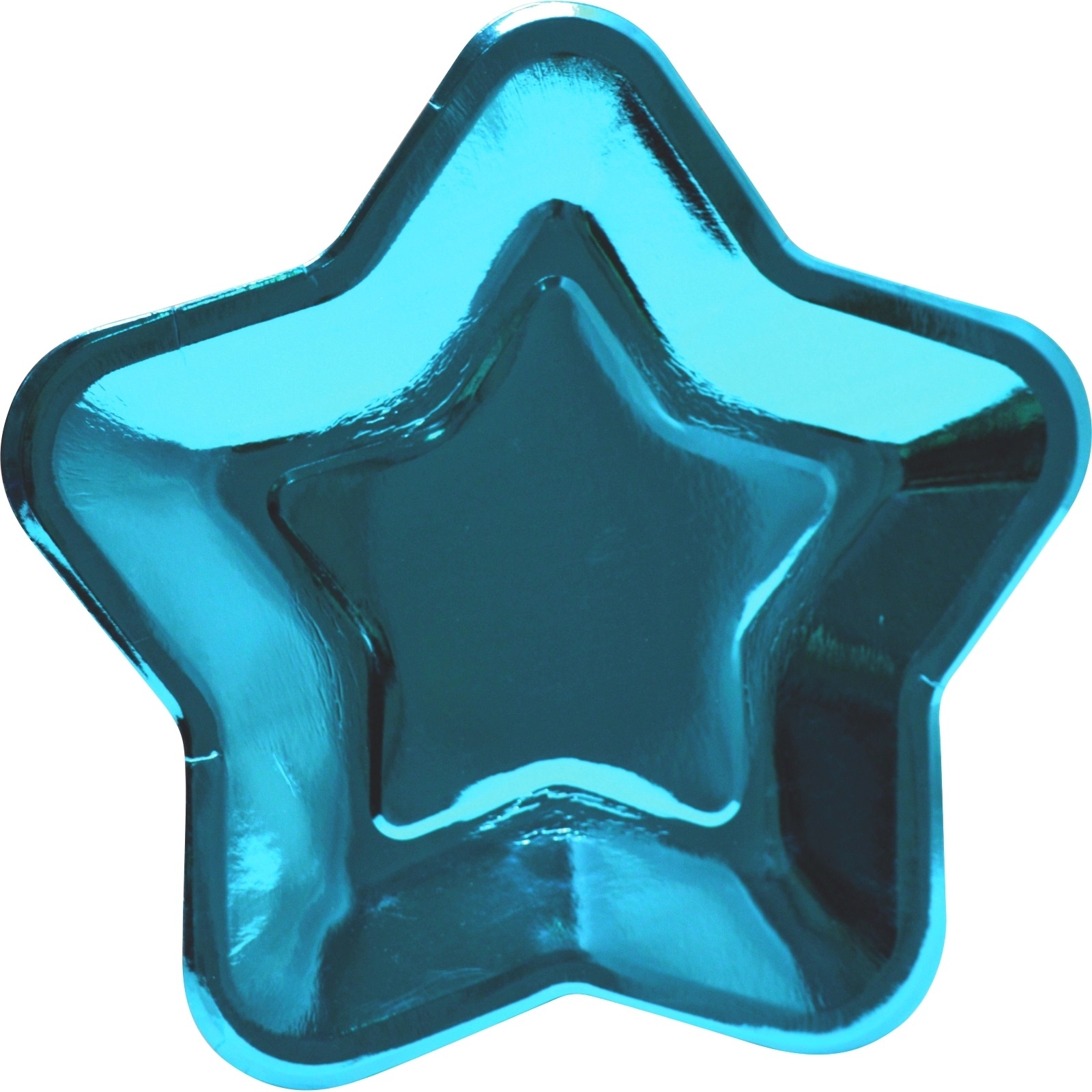 Blue Foil Star Shape Paper Plates (Pack of 8)