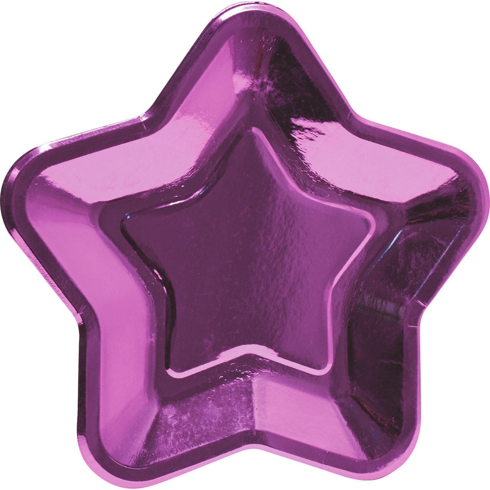 Pink Foil Star Shape Paper Plates (Pack of 8)