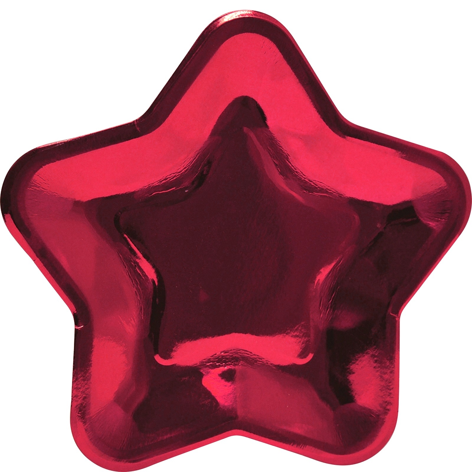 Red Foil Star Shape Paper Plates (Pack of 8)