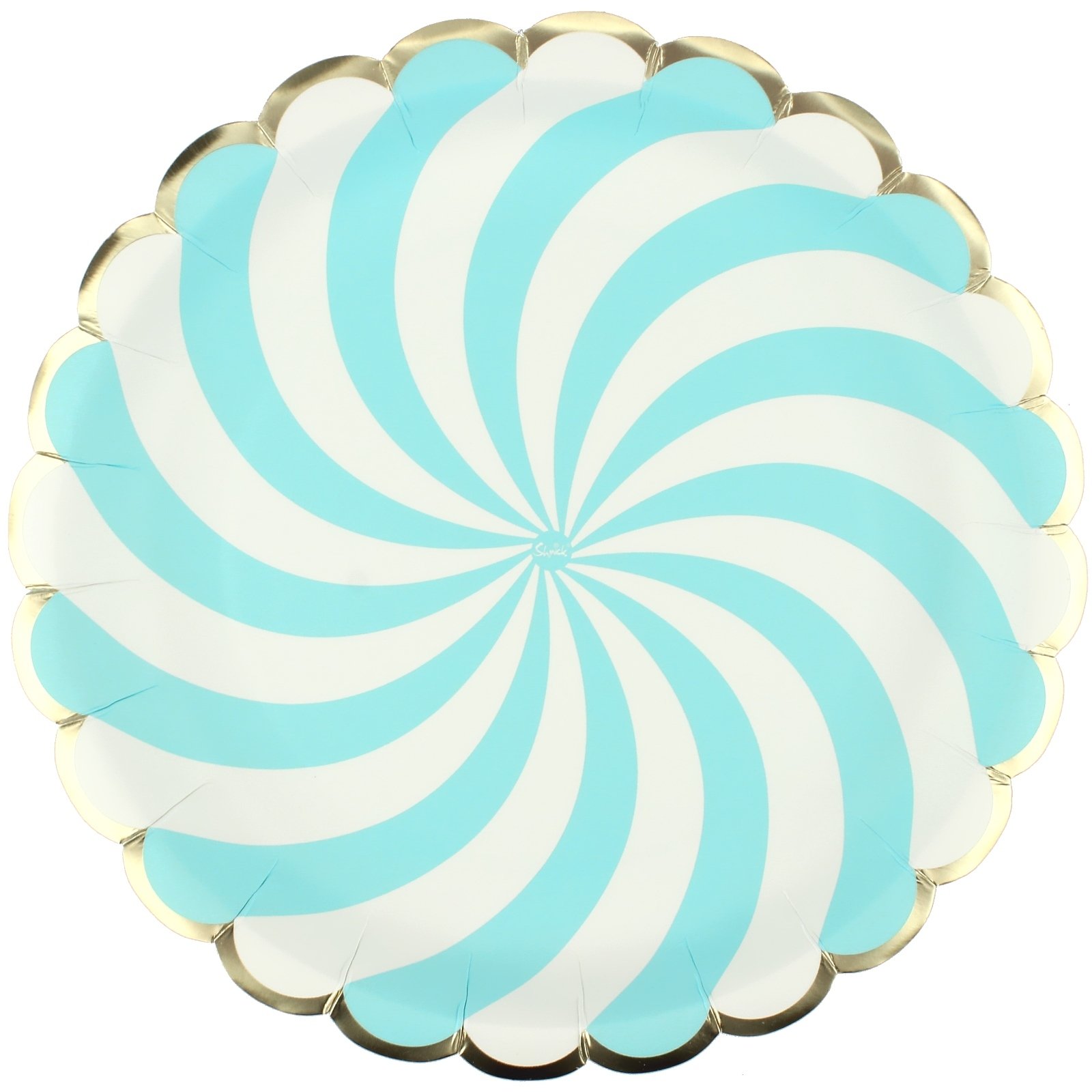 Pastel Blue and White Swirl Large Paper Plates (Pack of 12)